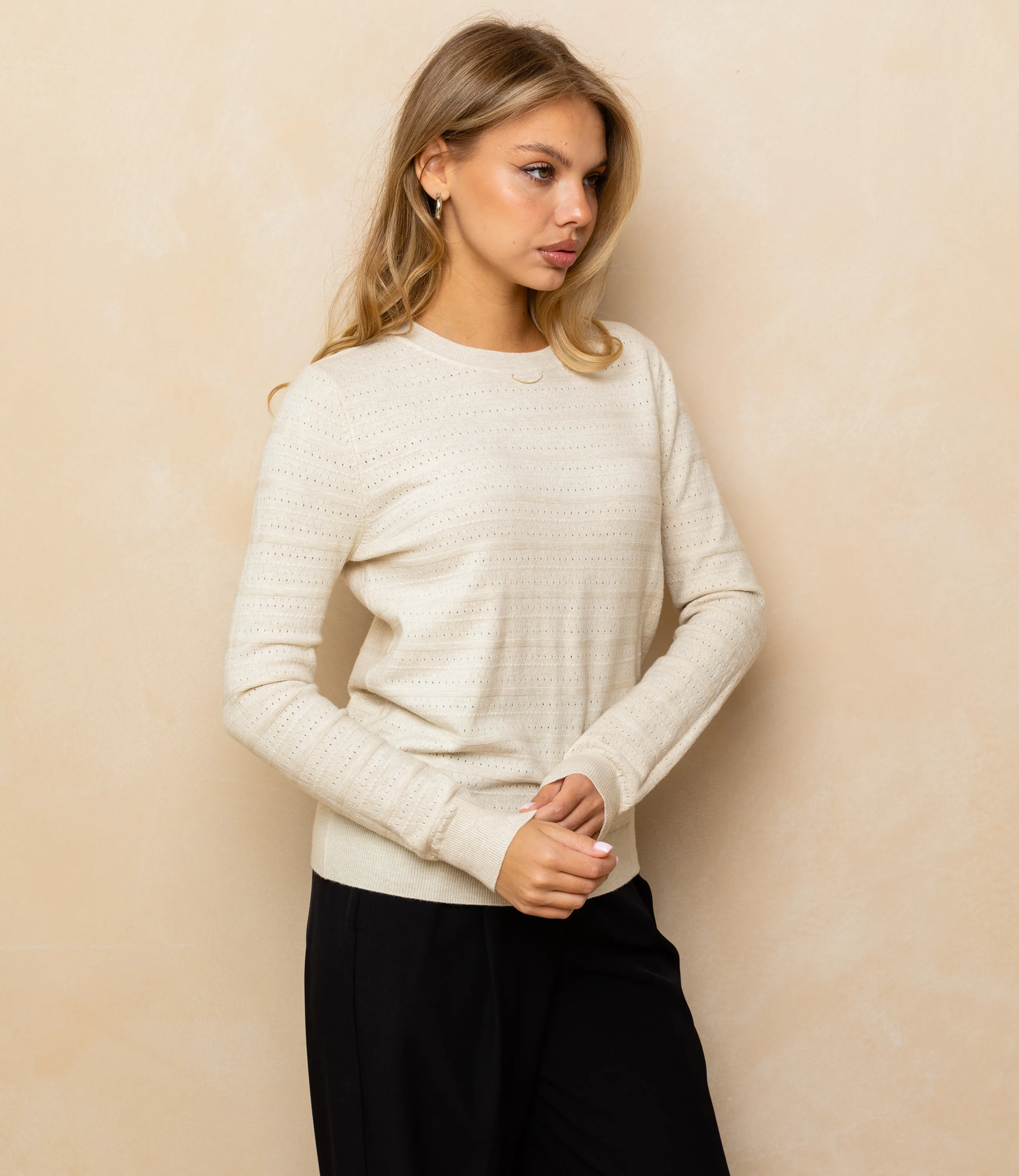 Джемпер #КТ7763, светло-бежевый - фото 2