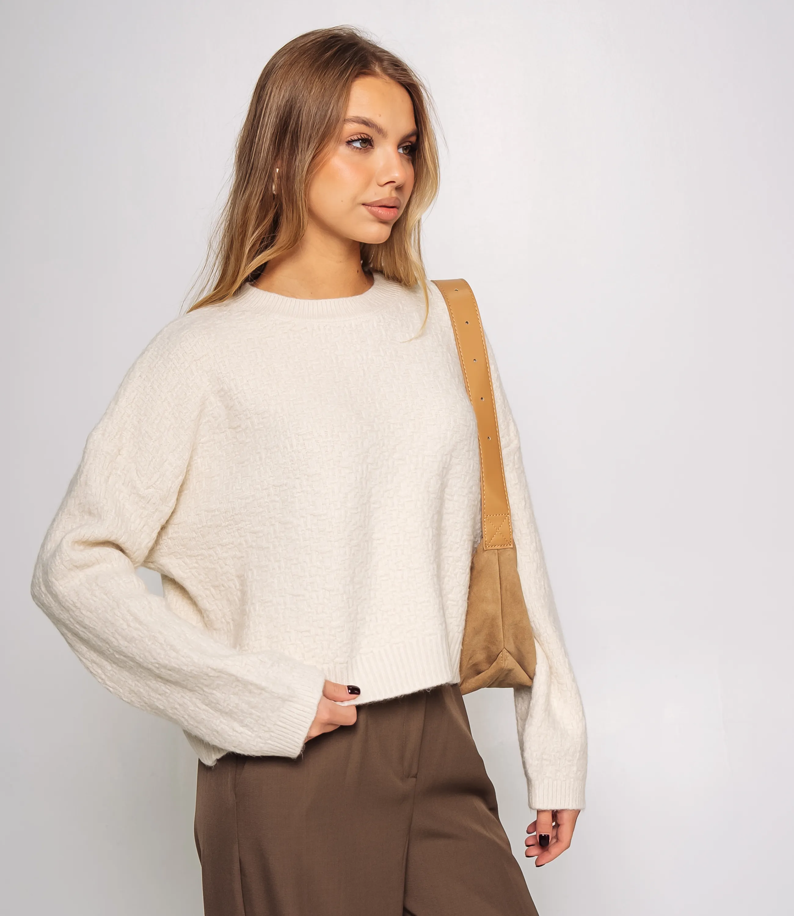 Джемпер #КТ6137, светло-бежевый - фото 2