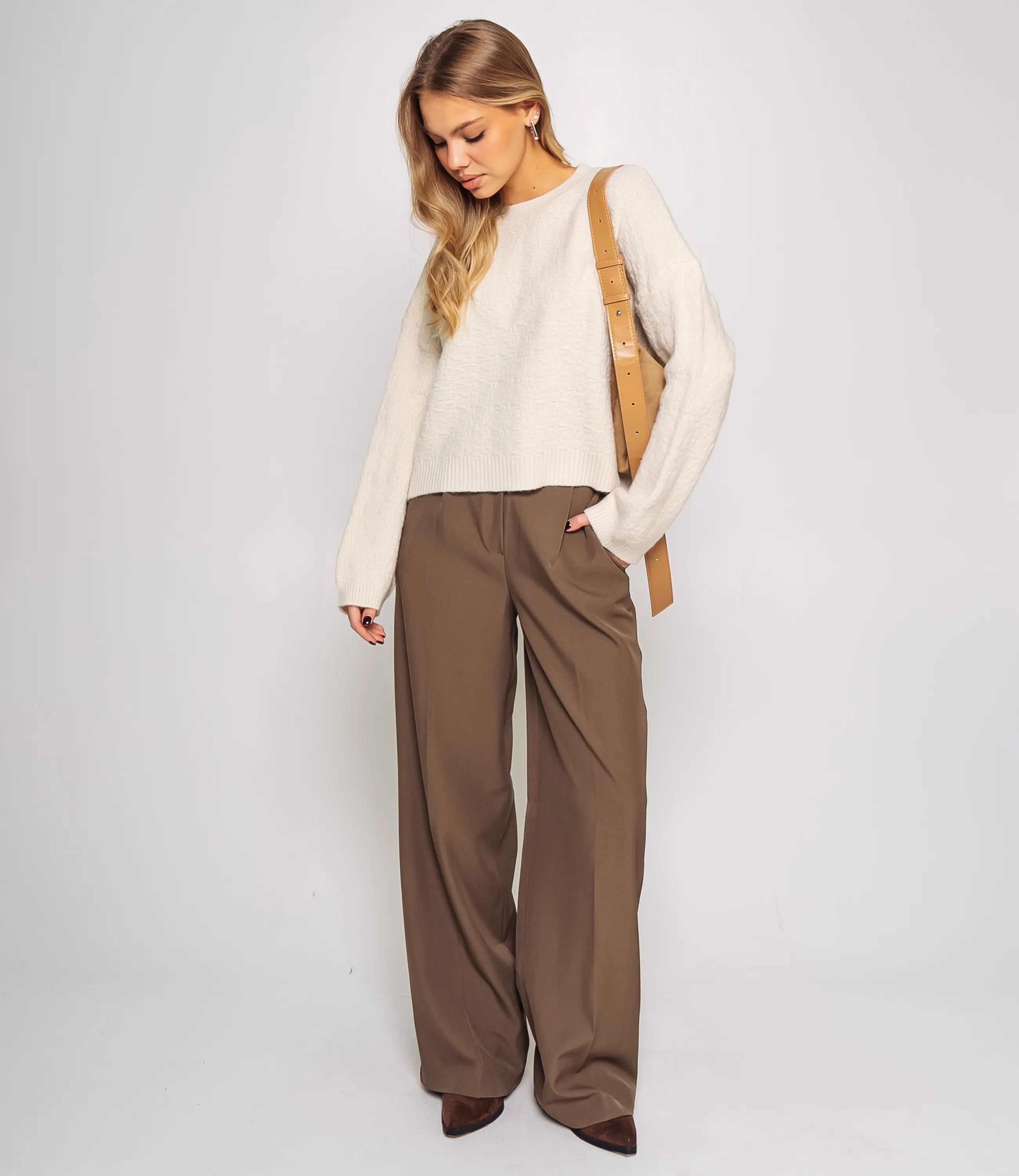 Джемпер #КТ6137, светло-бежевый - фото 4