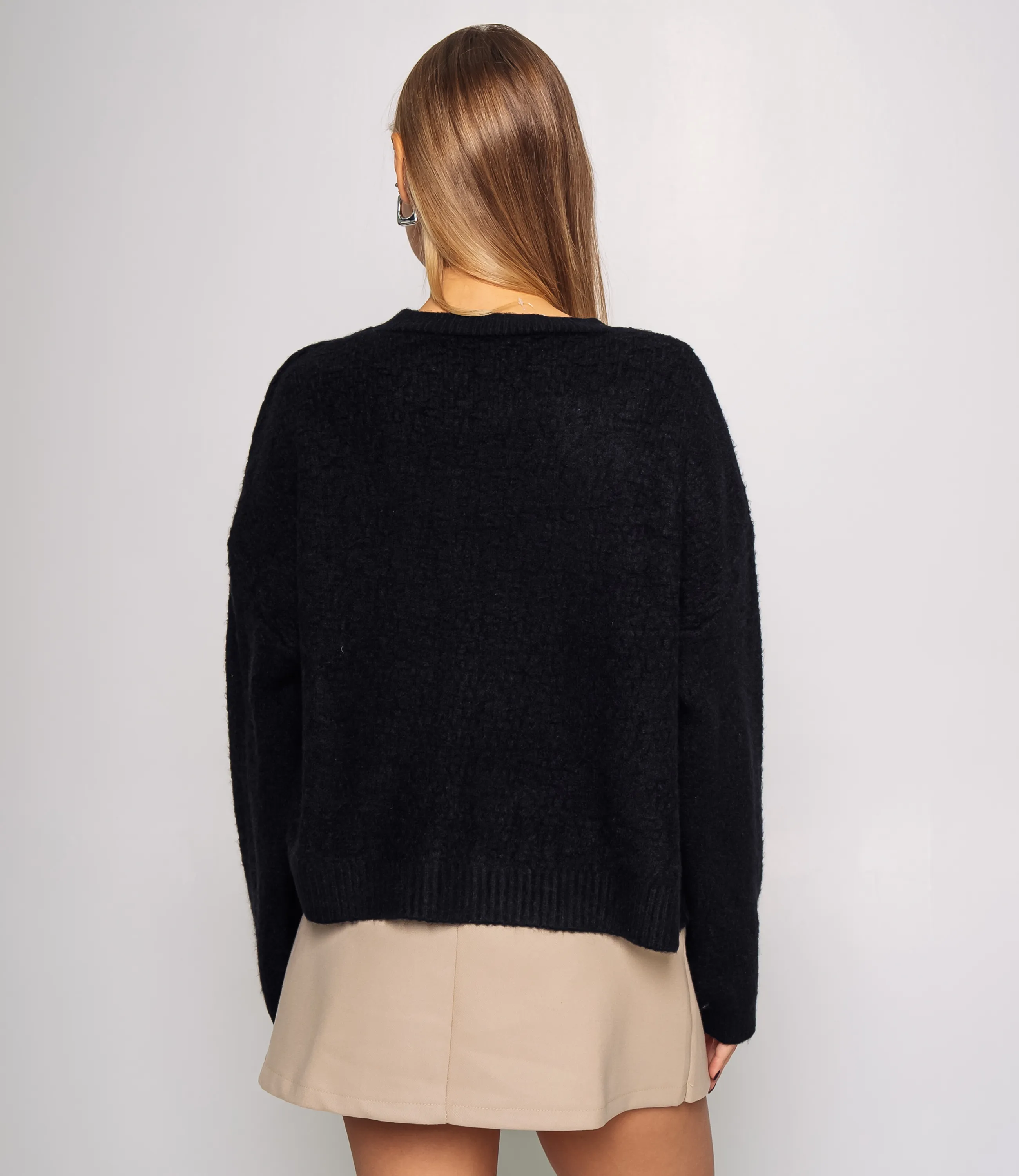 Джемпер #КТ6137, чёрный - фото 3