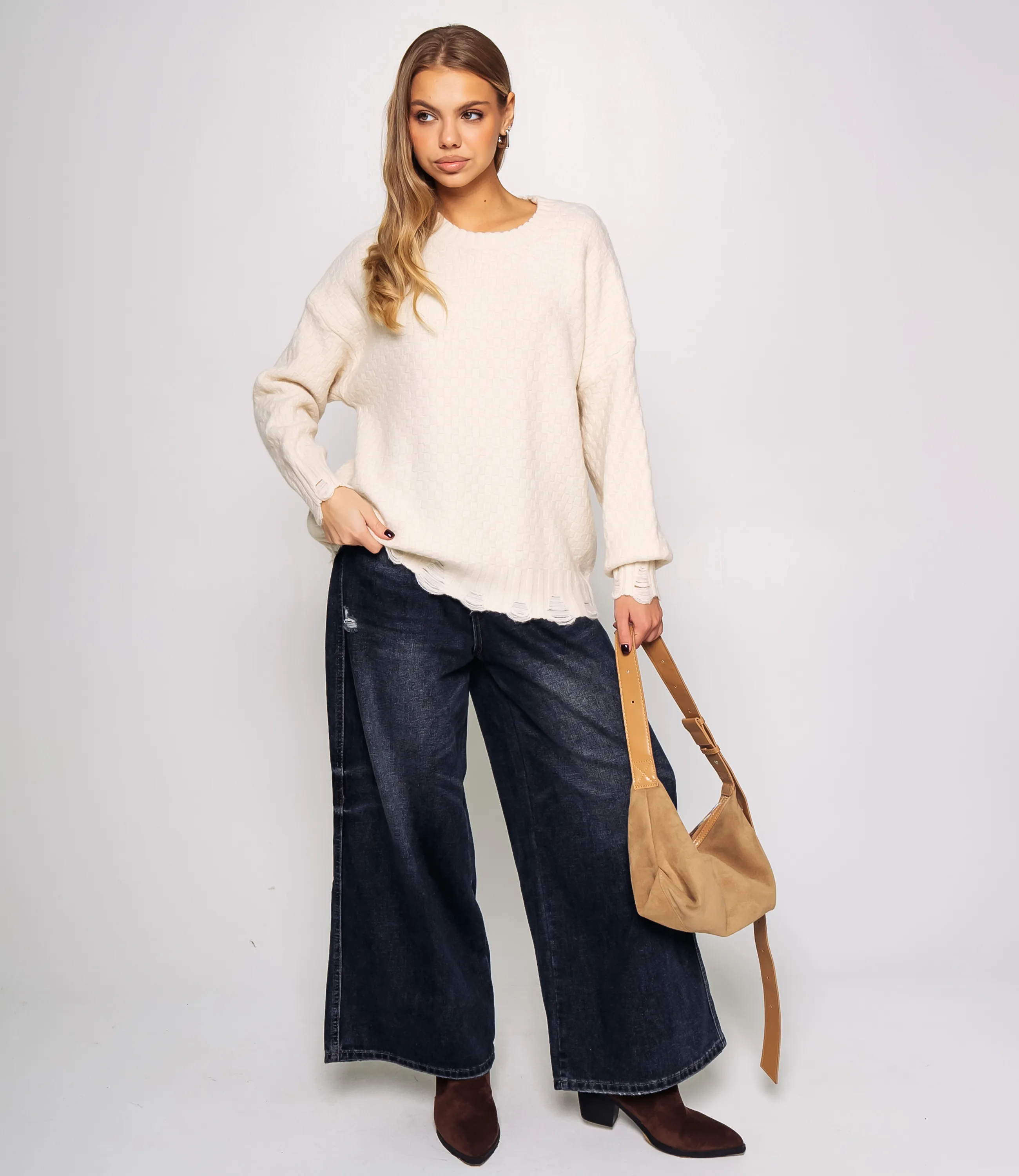 Джемпер #КТ6138 (1), светло-бежевый - фото 4