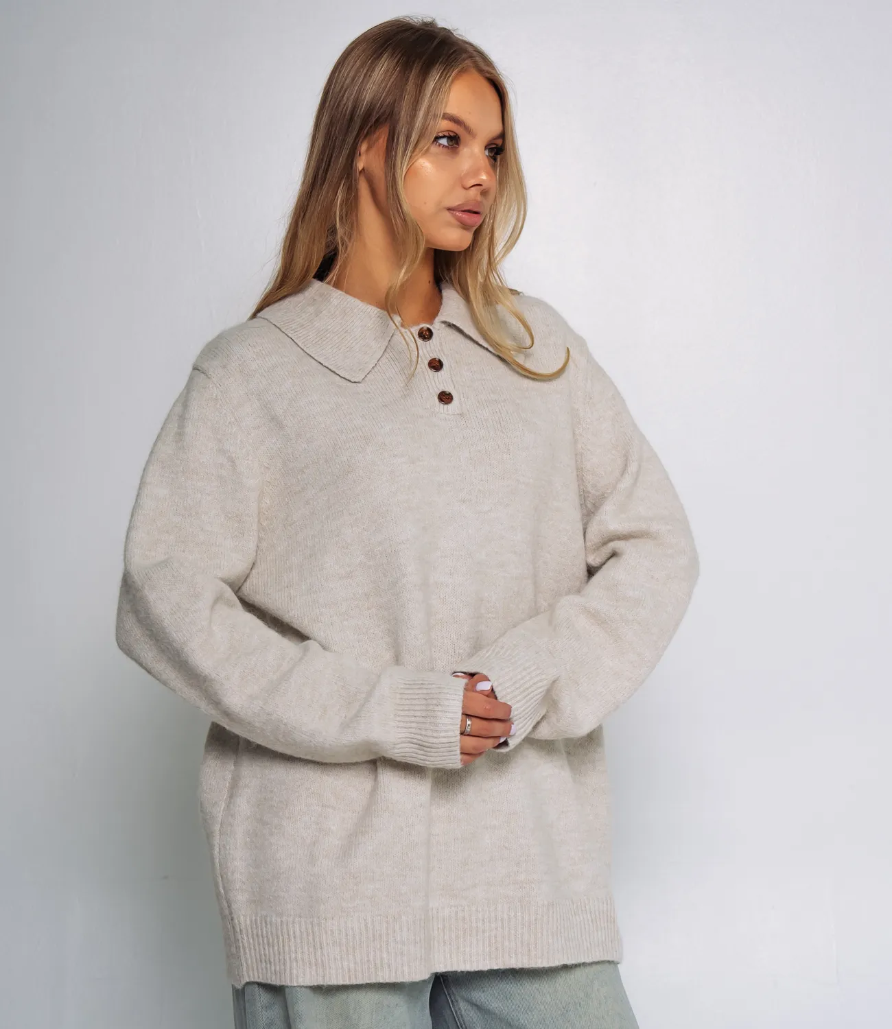 Джемпер #КТ2634, бежево-серый - фото 2