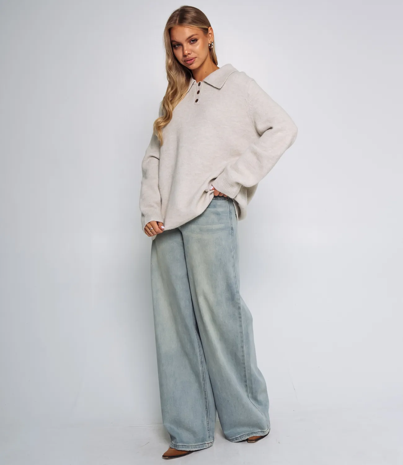 Джемпер #КТ2634, бежево-серый - фото 4