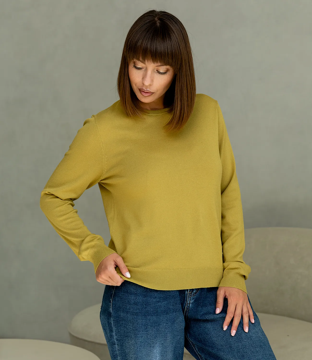 Джемпер #ОКТ125002, оливковый - фото 2