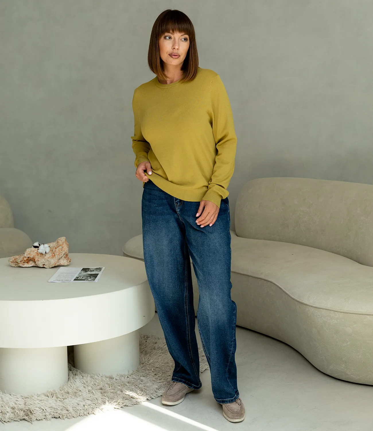 Джемпер #ОКТ125002, оливковый - фото 4