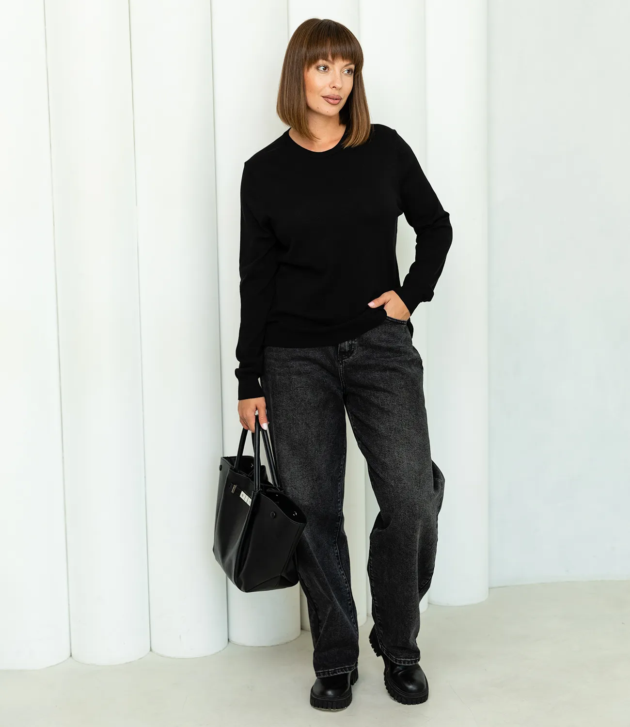 Джемпер #ОКТ125002, чёрный - фото 4