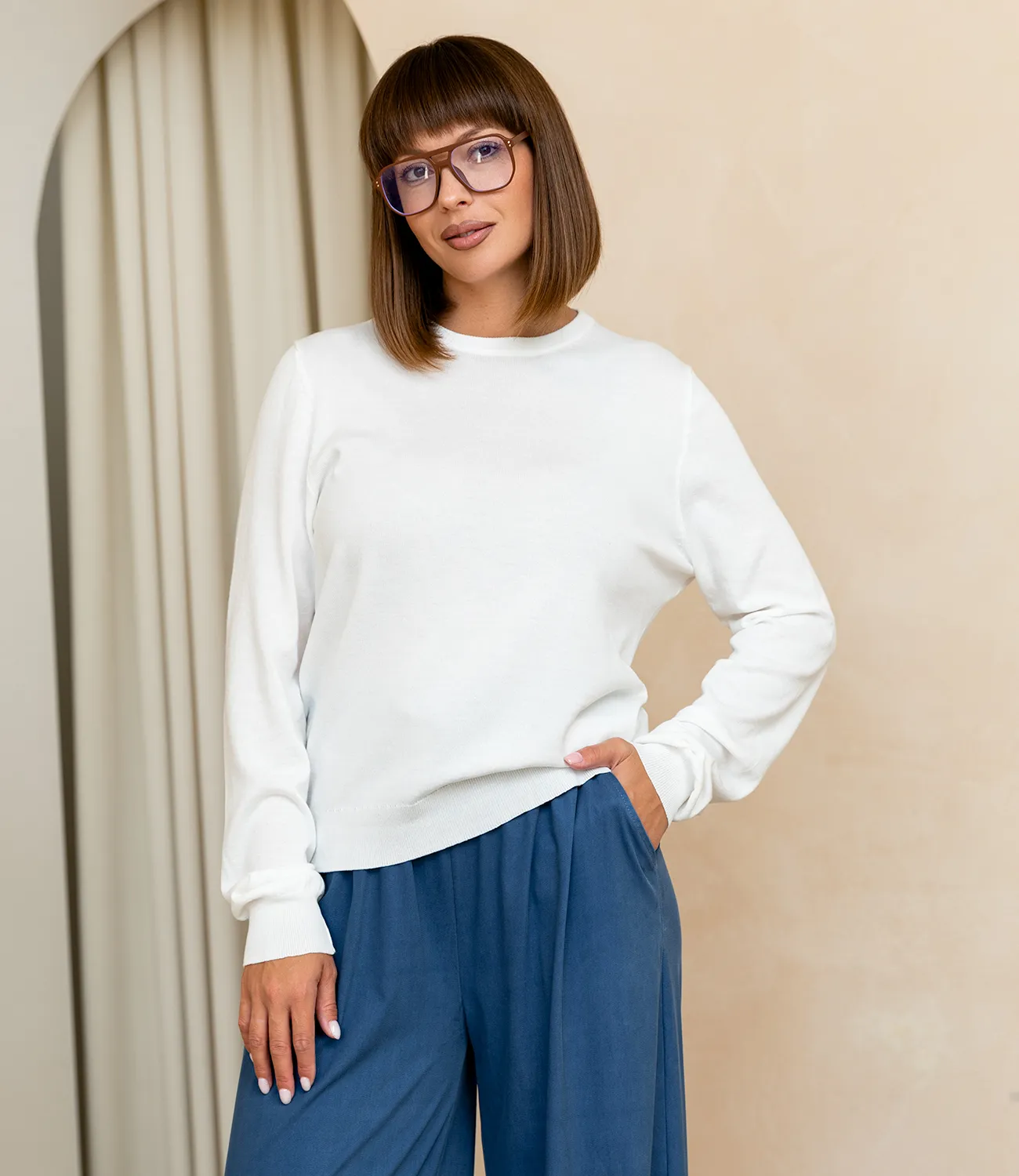 Джемпер #ОКТ125002, белый