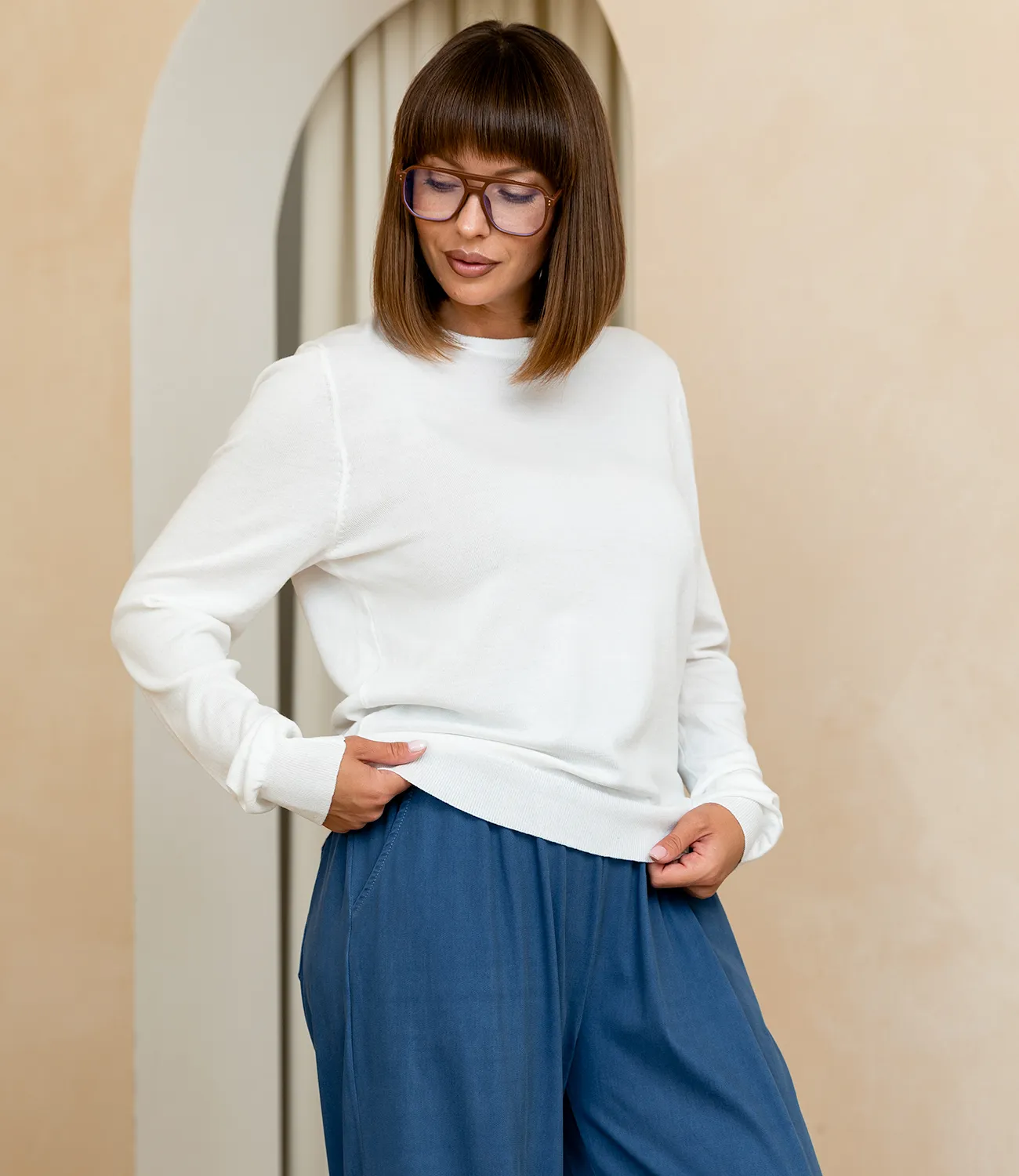 Джемпер #ОКТ125002, белый - фото 2