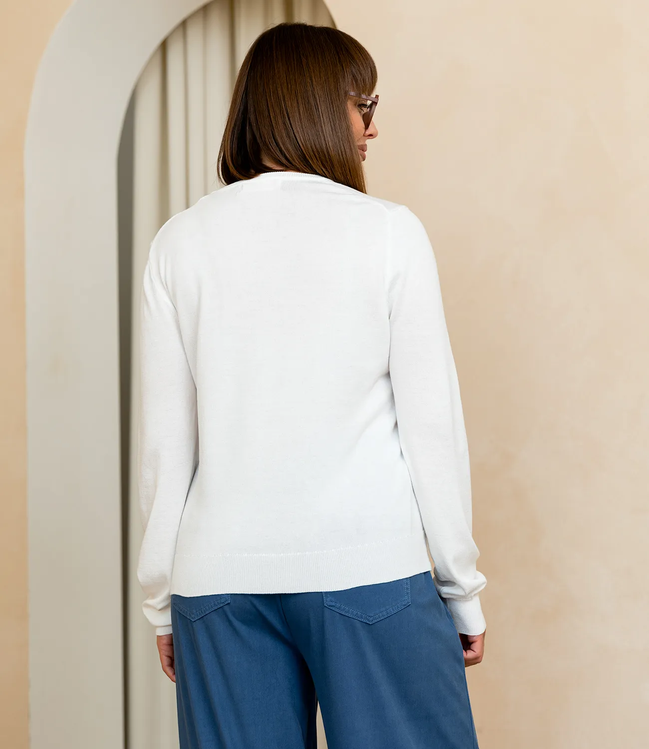 Джемпер #ОКТ125002, белый - фото 3