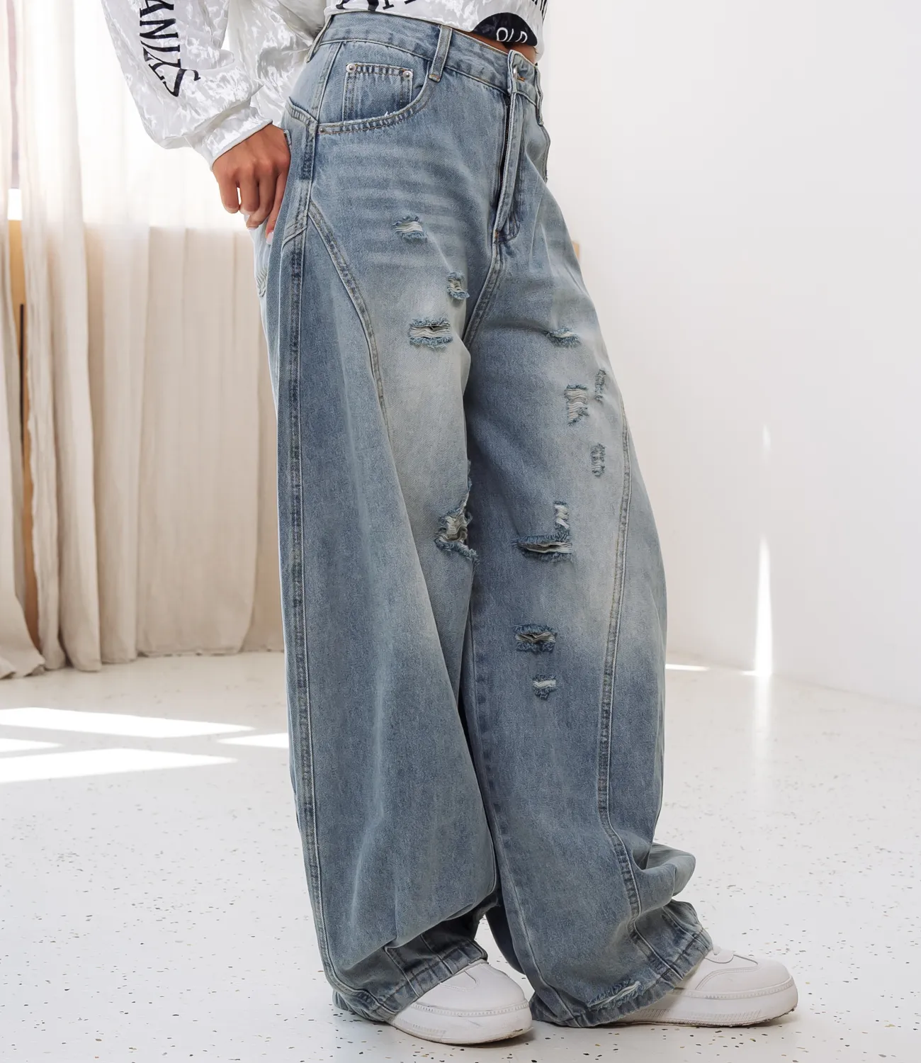 Джинсы #КТ3953, голубой - фото 3