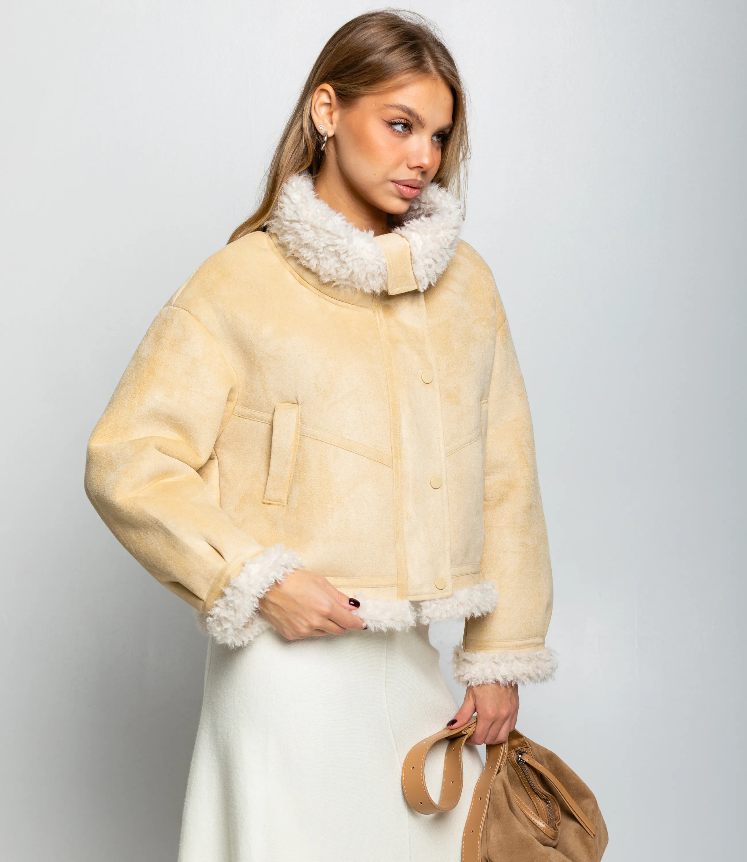 Дублёнка #КТ7580 (1), светло-бежевый - фото 2