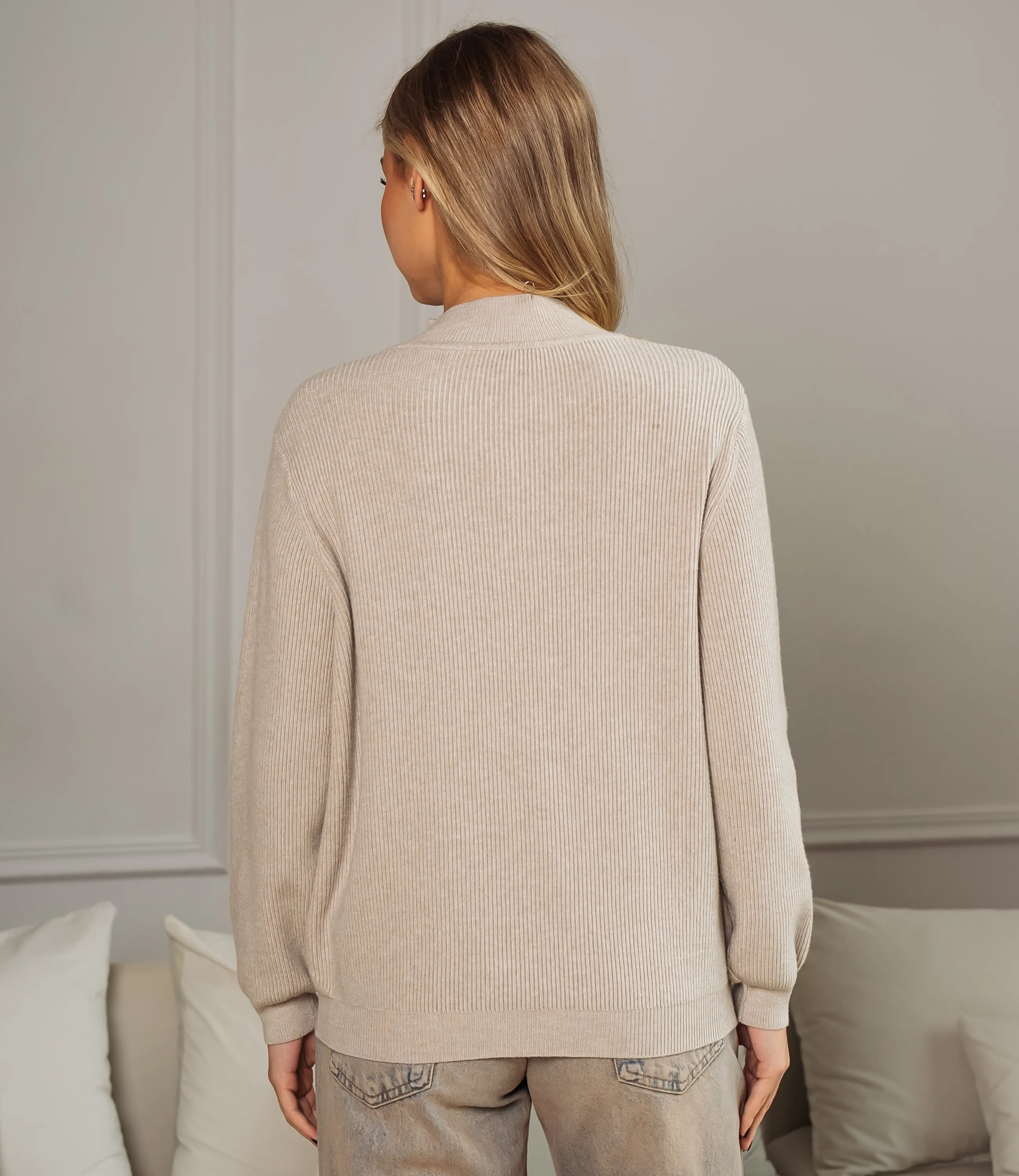 Джемпер #КТ24062, бежево-серый - фото 3