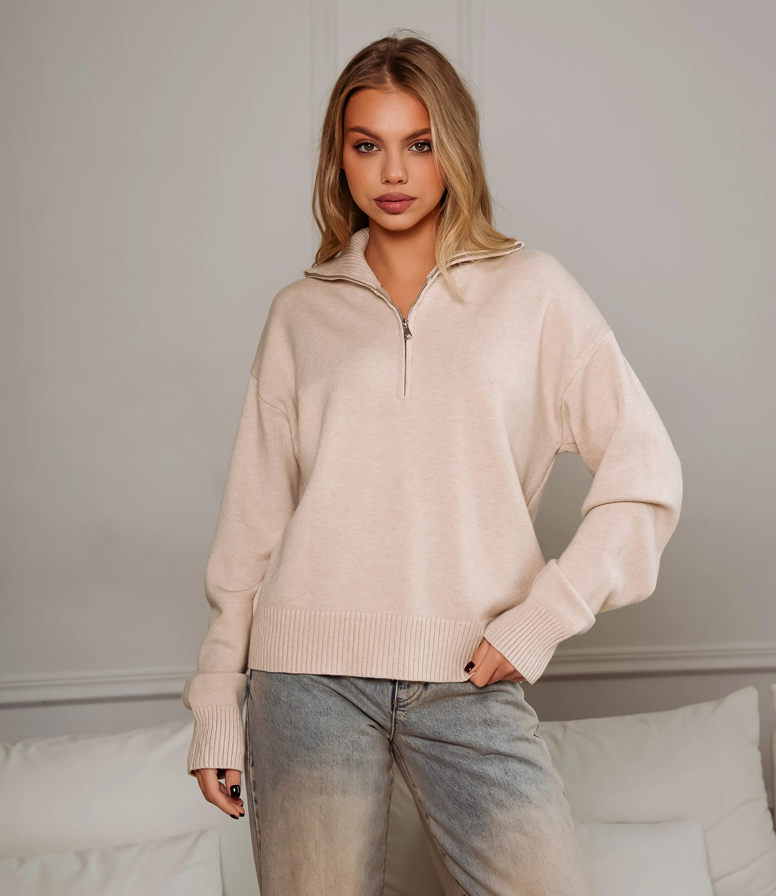 Джемпер #КТ888 (7), бежевый - фото 1