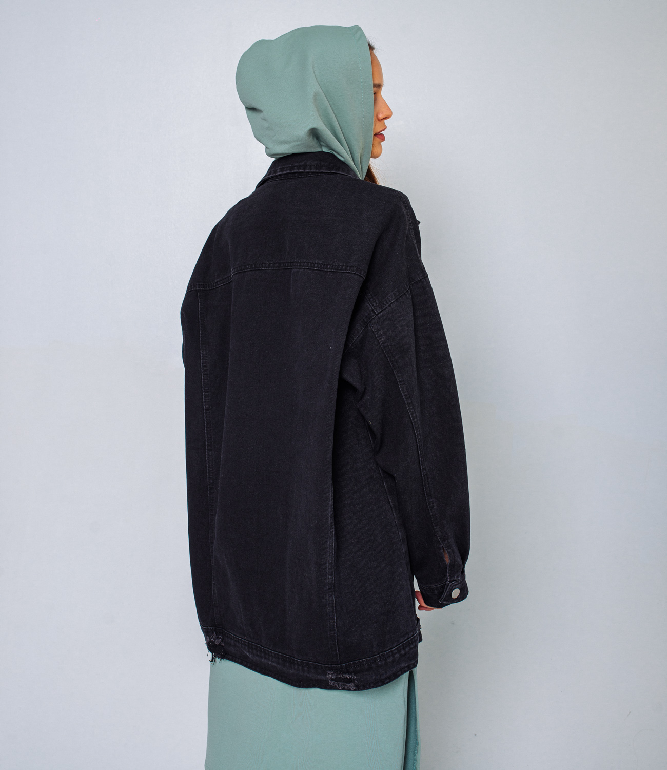 Джинсовая куртка #КТ10029, черный - фото 3