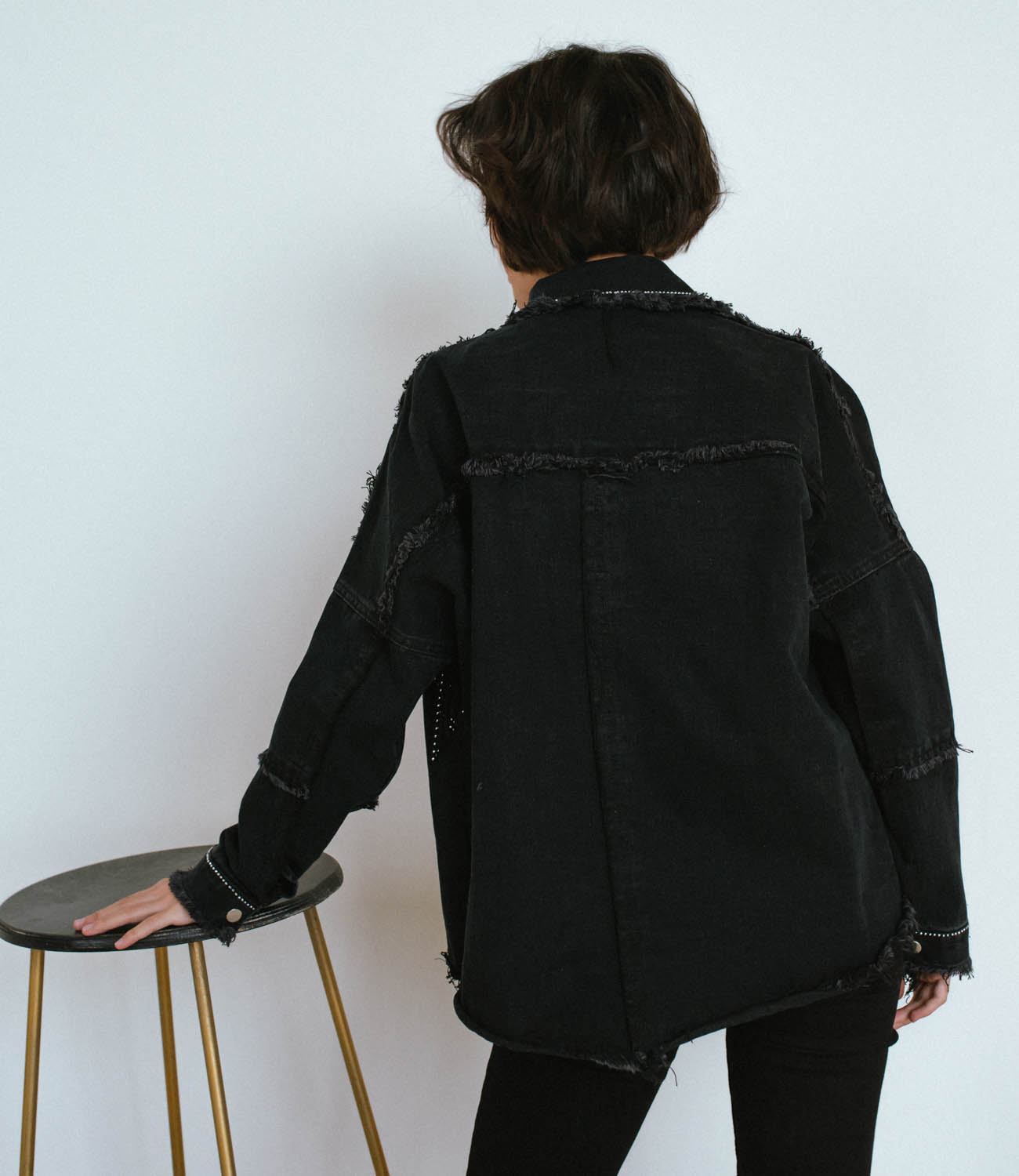 Джинсовая куртка #КТ77331, черный - фото 3