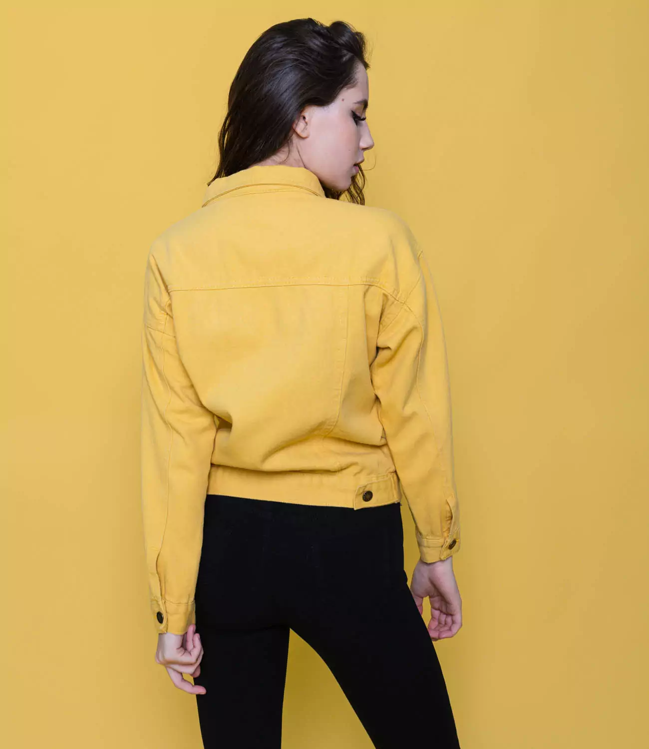 Джинсовая куртка #КТ68161, желтый - фото 3