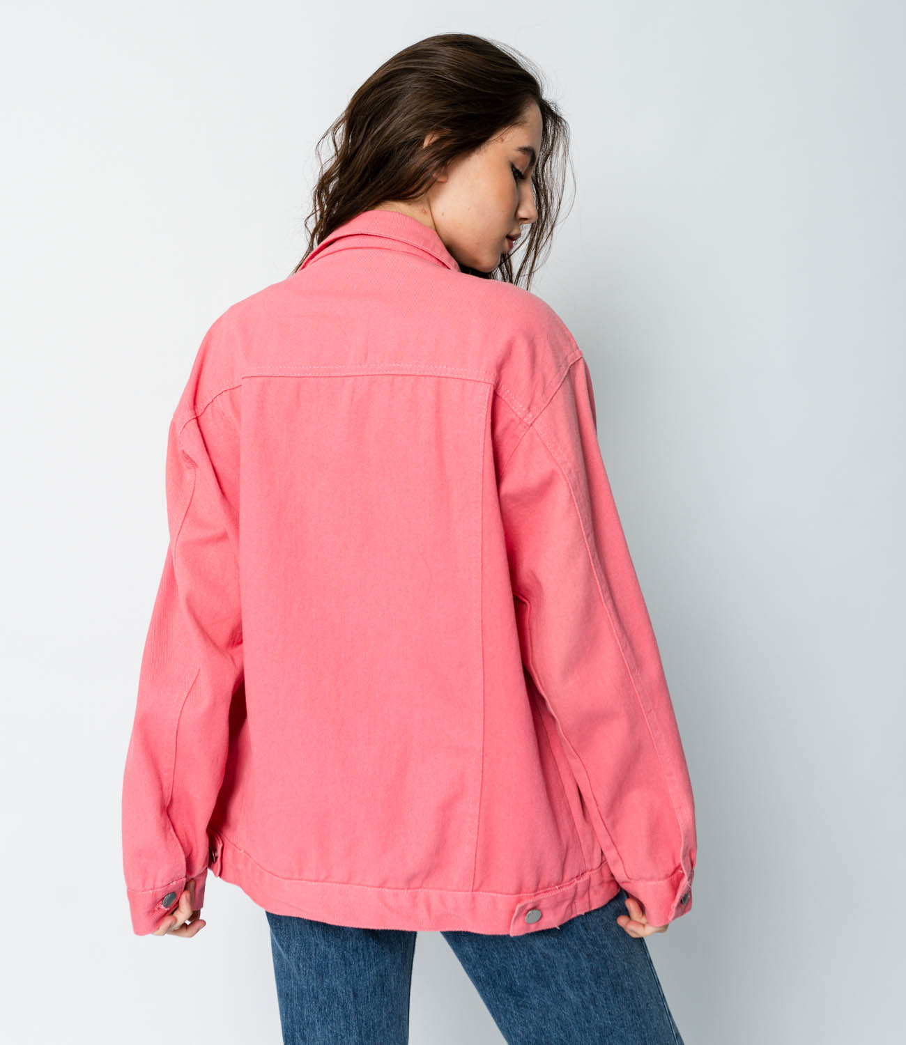 Джинсовая куртка #КТ1100, розовый - фото 4