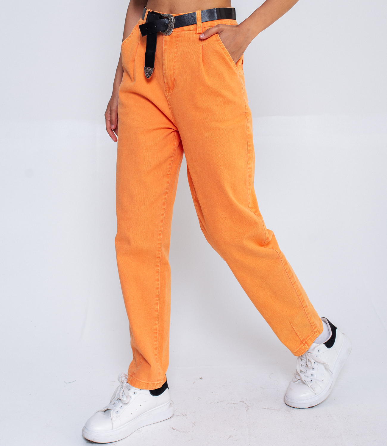 Джинсы #КТ6252, оранжевый - фото 4