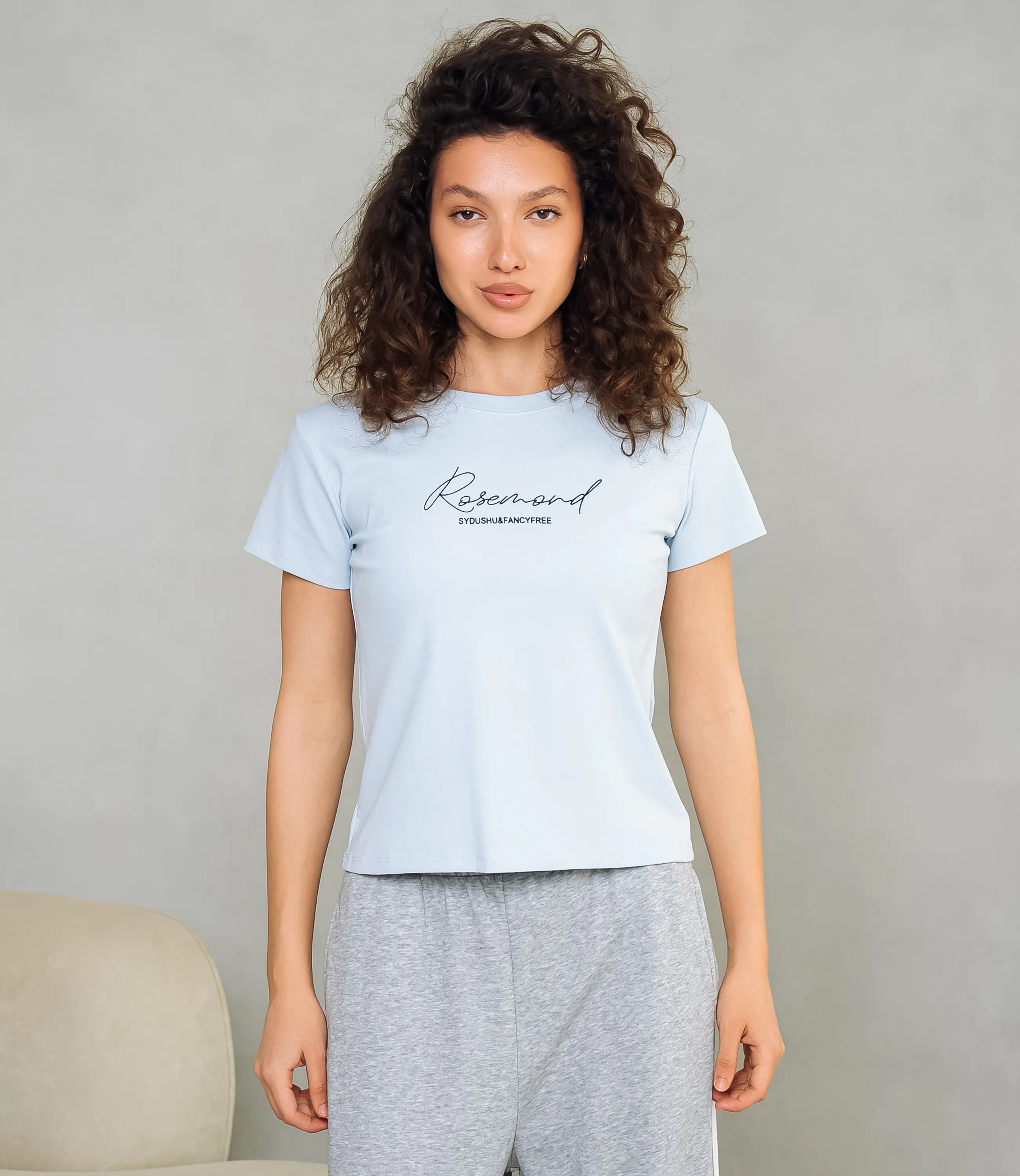 Футболка #КТ4502, голубой - фото 1