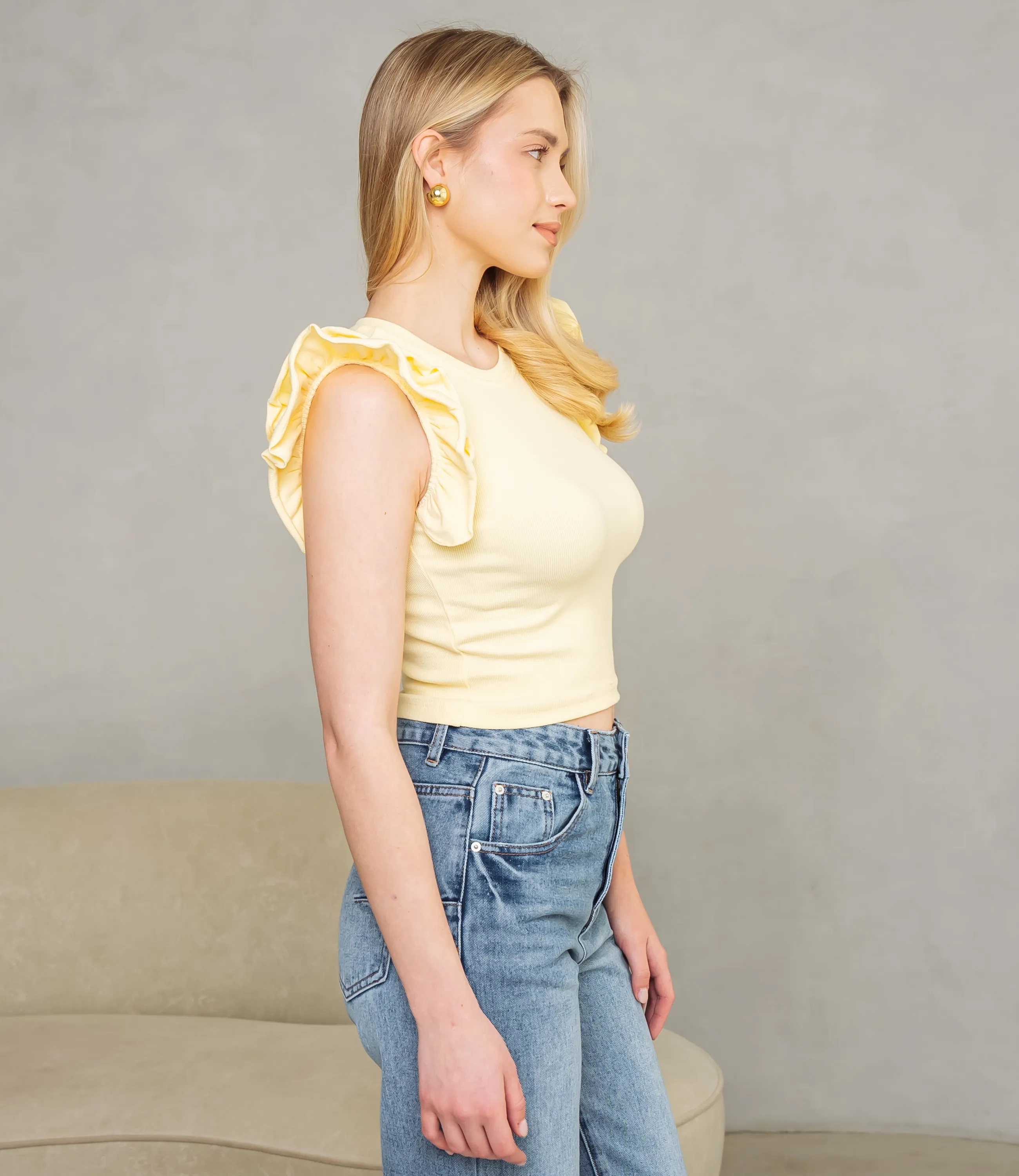 Футболка #ОКТ085006, жёлтый - фото 2