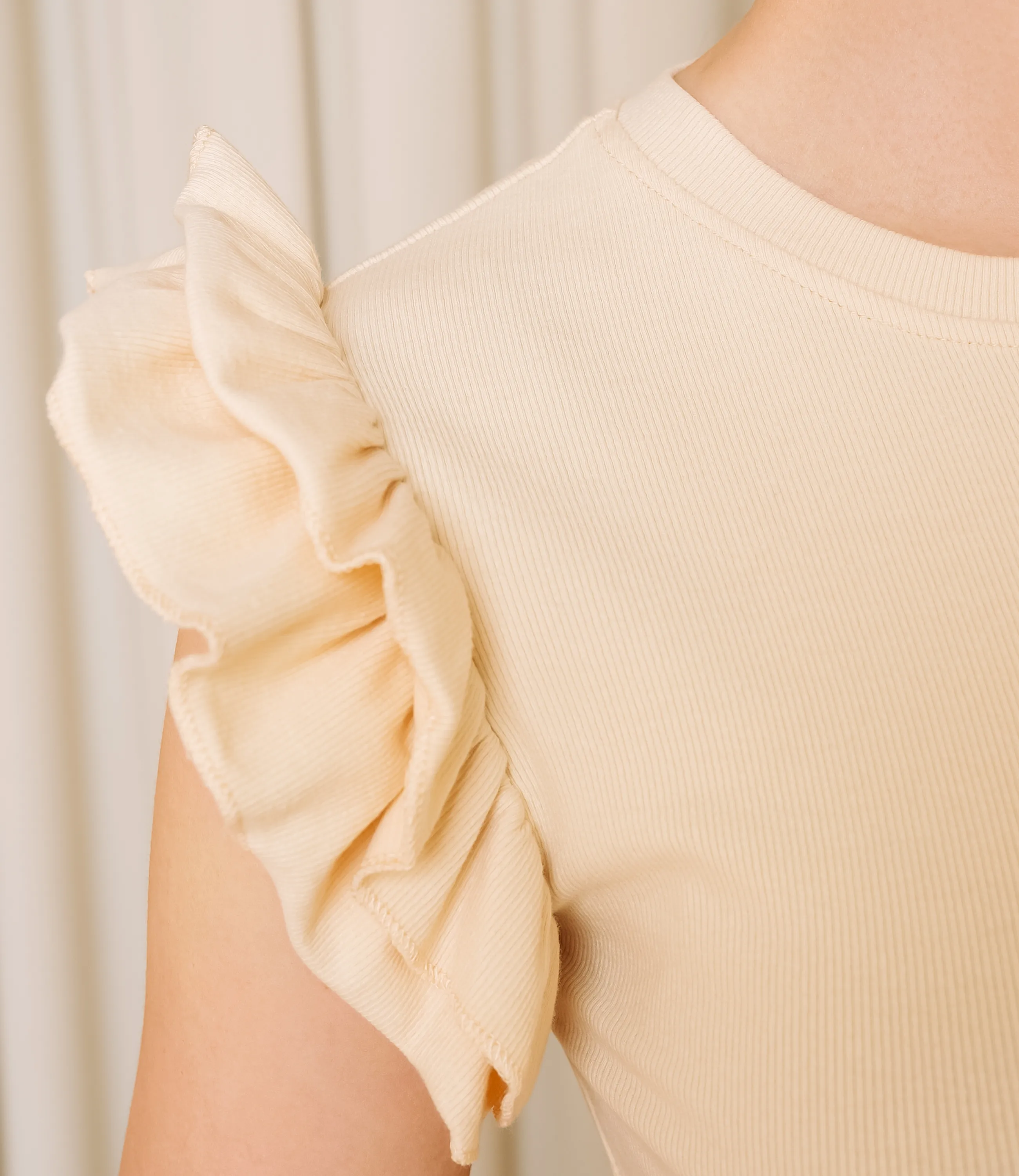 Футболка #ОКТ085006, кремовый - фото 5