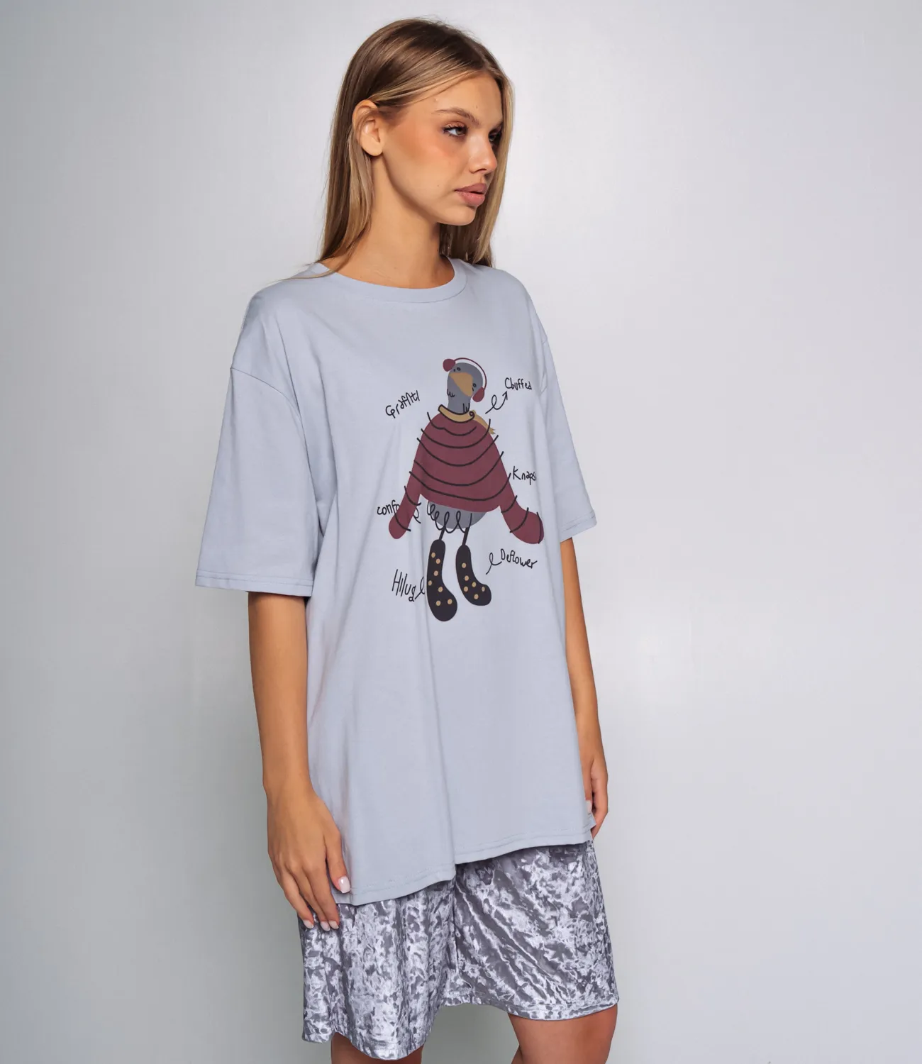 Футболка #КТ3612, серо-голубой - фото 2