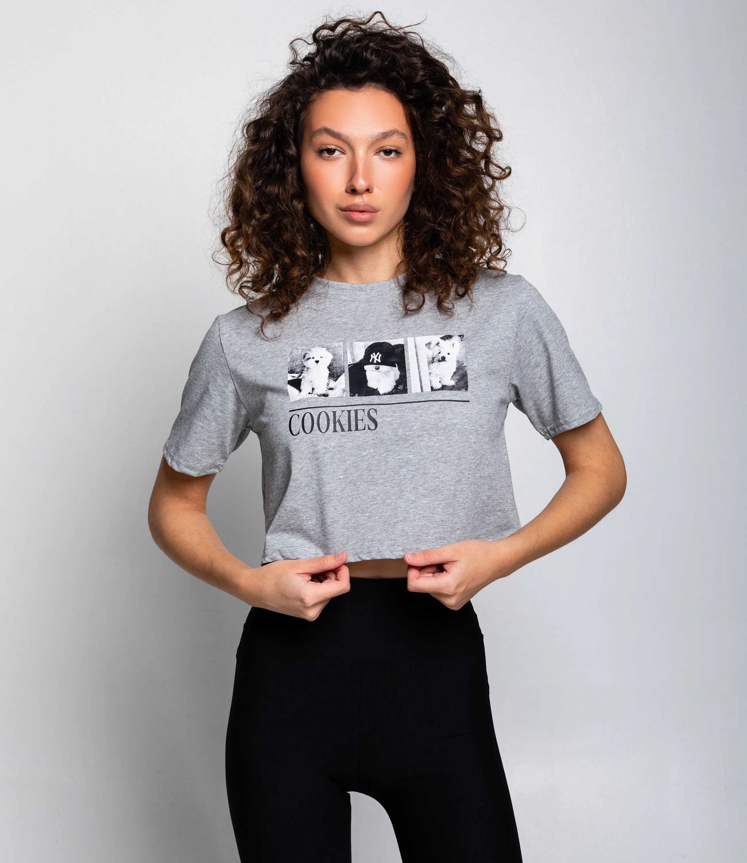 Футболка #КТ888110, серый меланж - фото 1