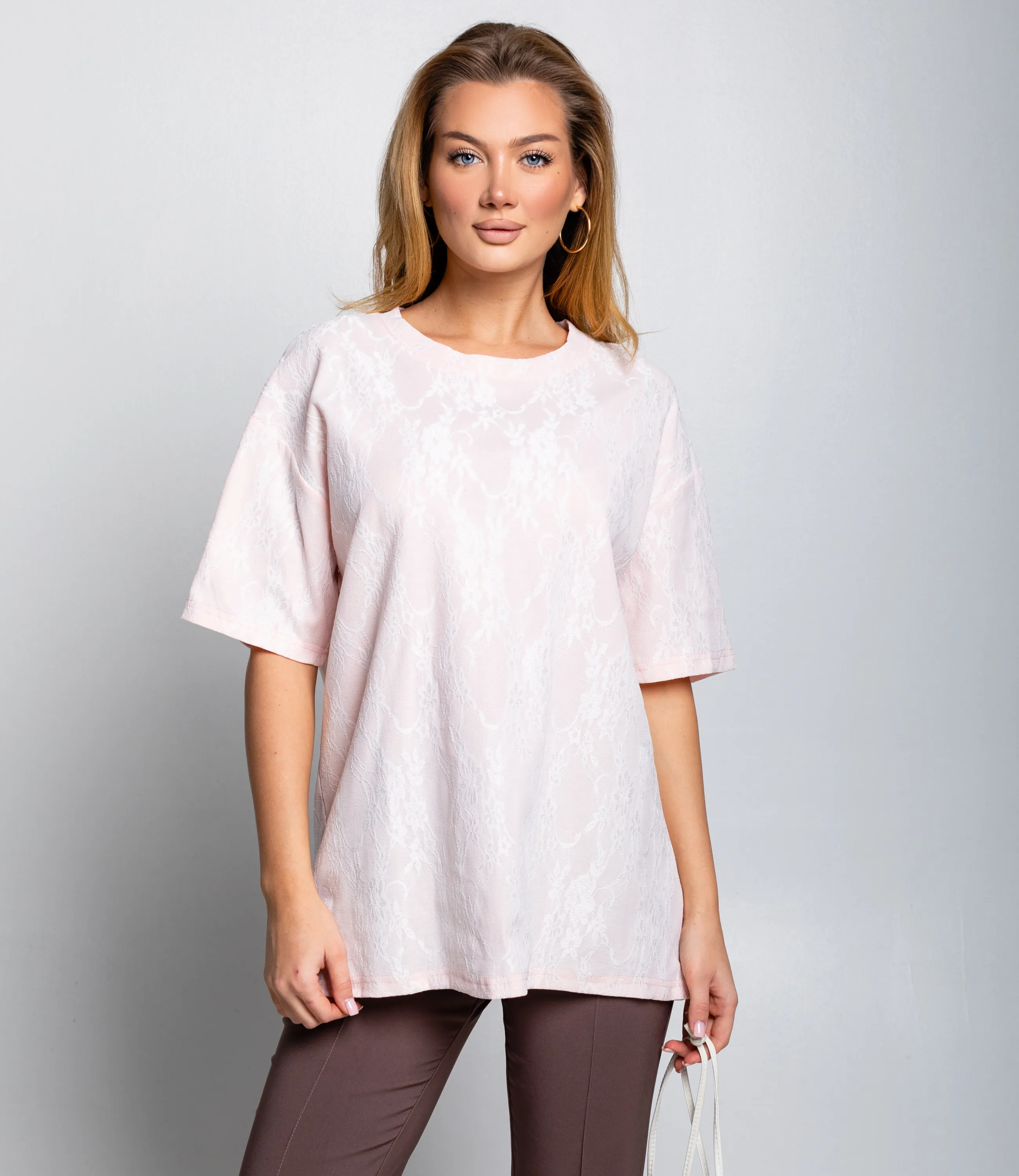 Футболка #КТ3035 (1), персиковый - фото 1