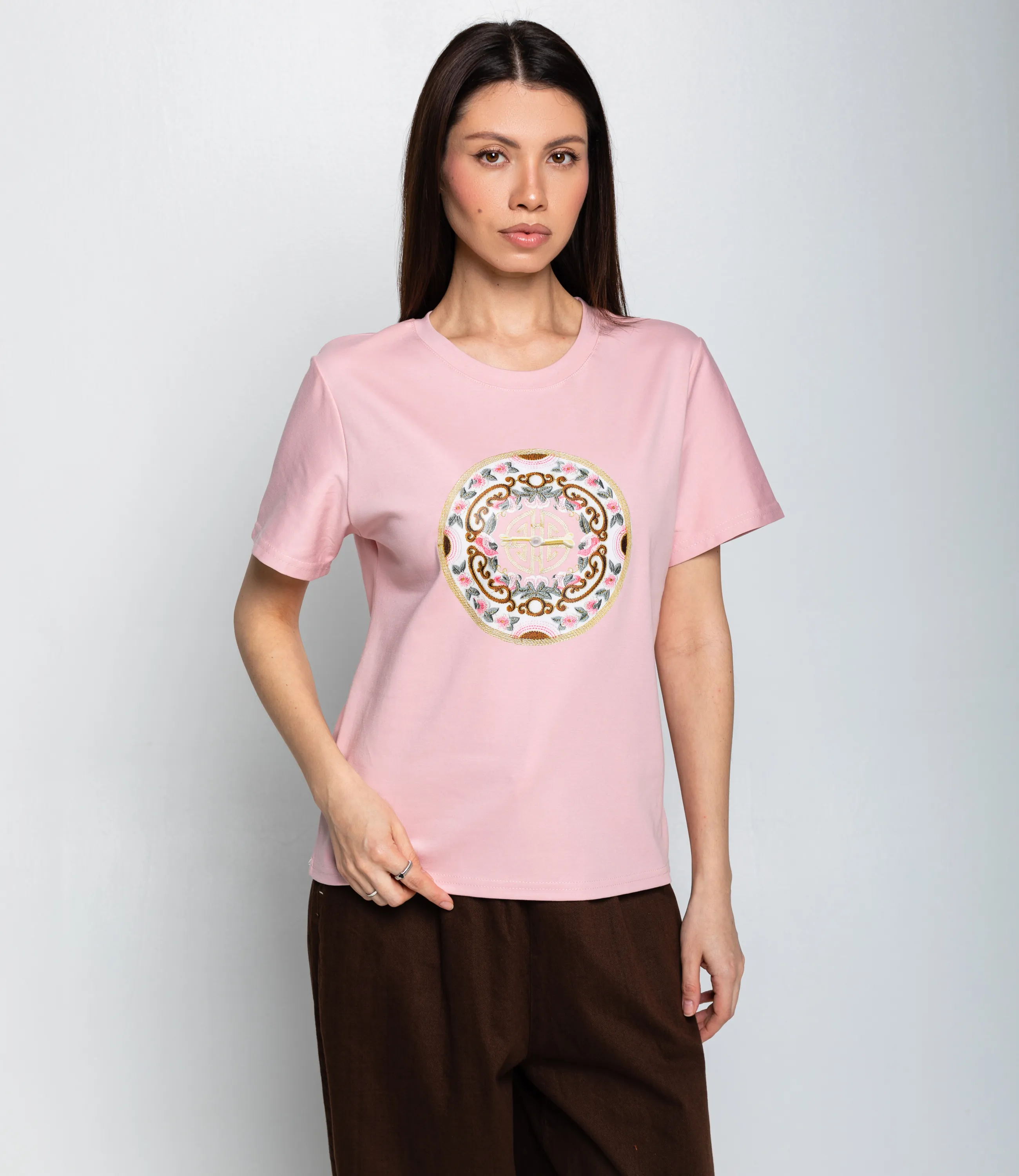 Футболка #КТ92139, пудровый - фото 1