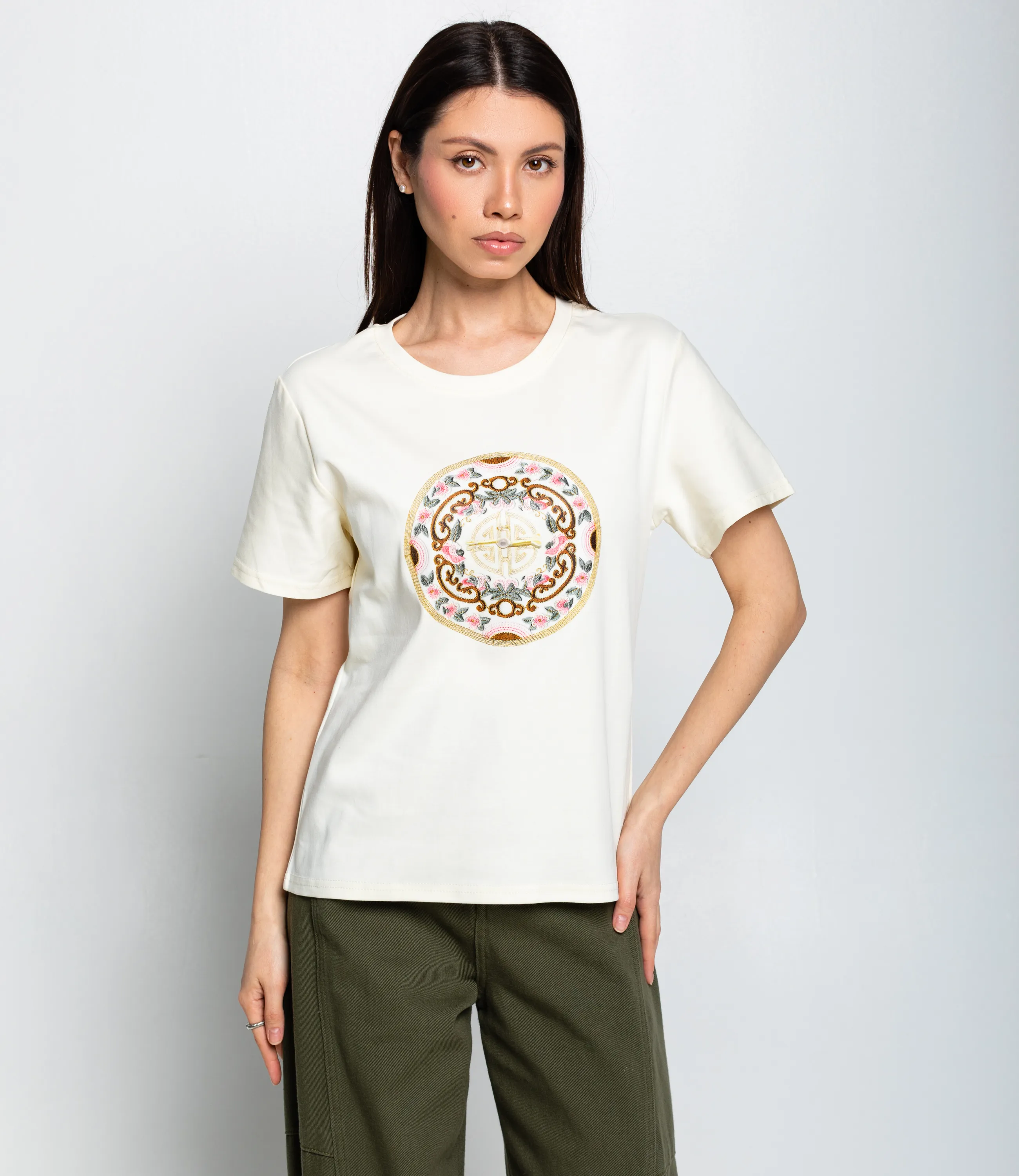 Футболка #КТ92139, кремовый - фото 1