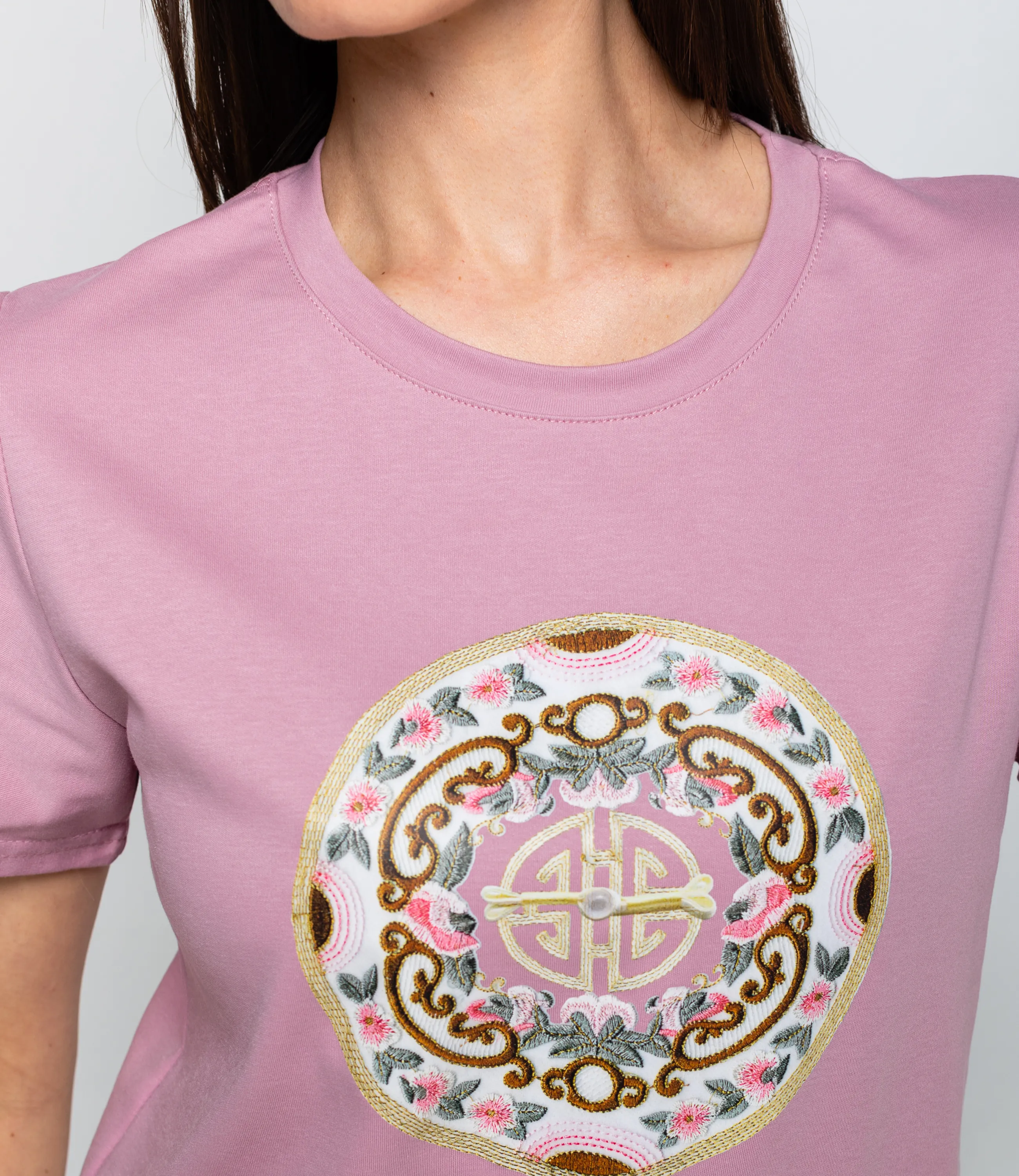 Футболка #КТ92139, сиренево-розовый - фото 5