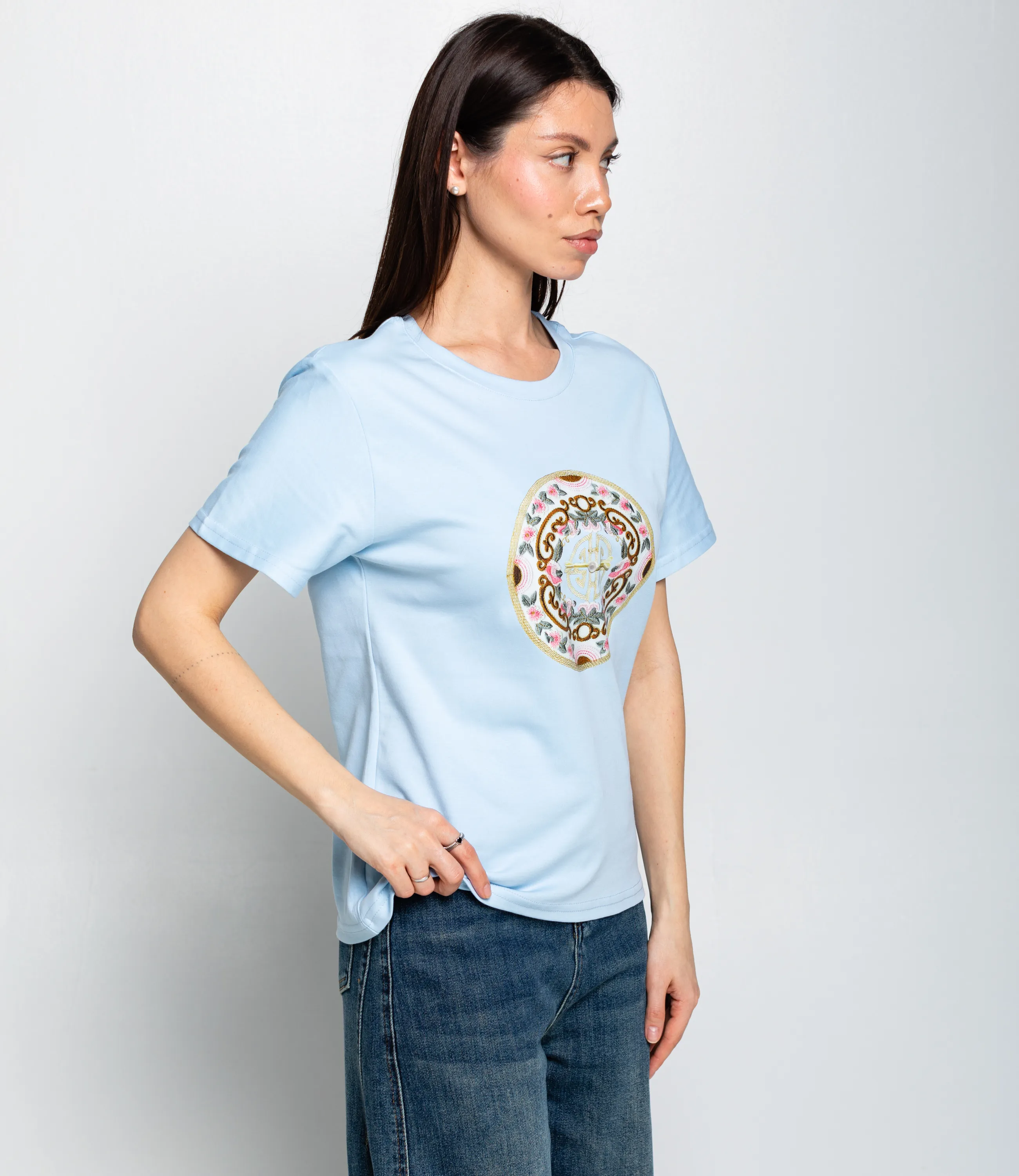 Футболка #КТ92139, голубой - фото 2