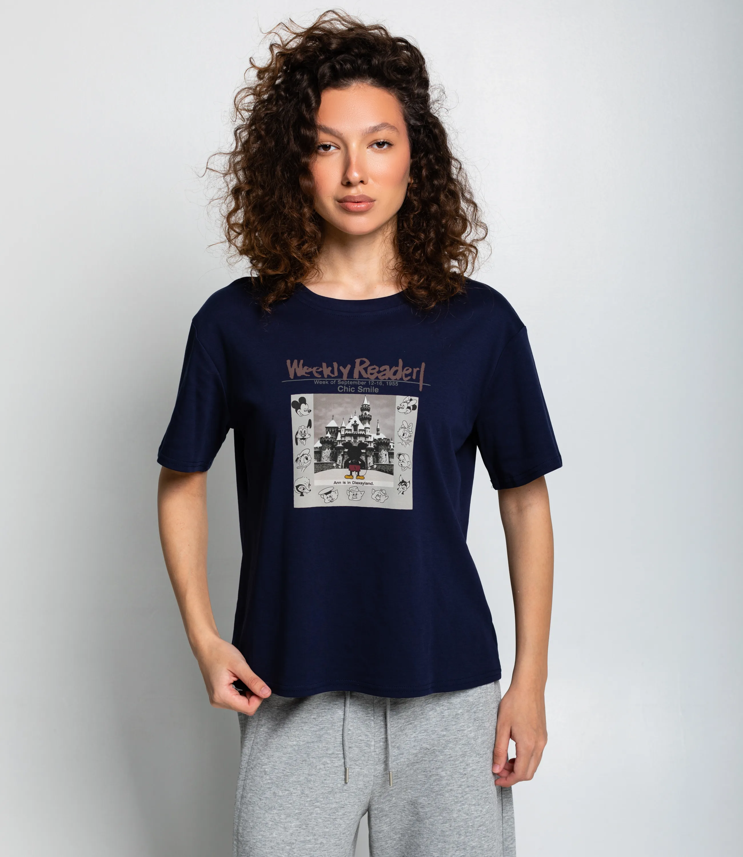 Футболка #КТ1387, тёмно-синий - фото 1