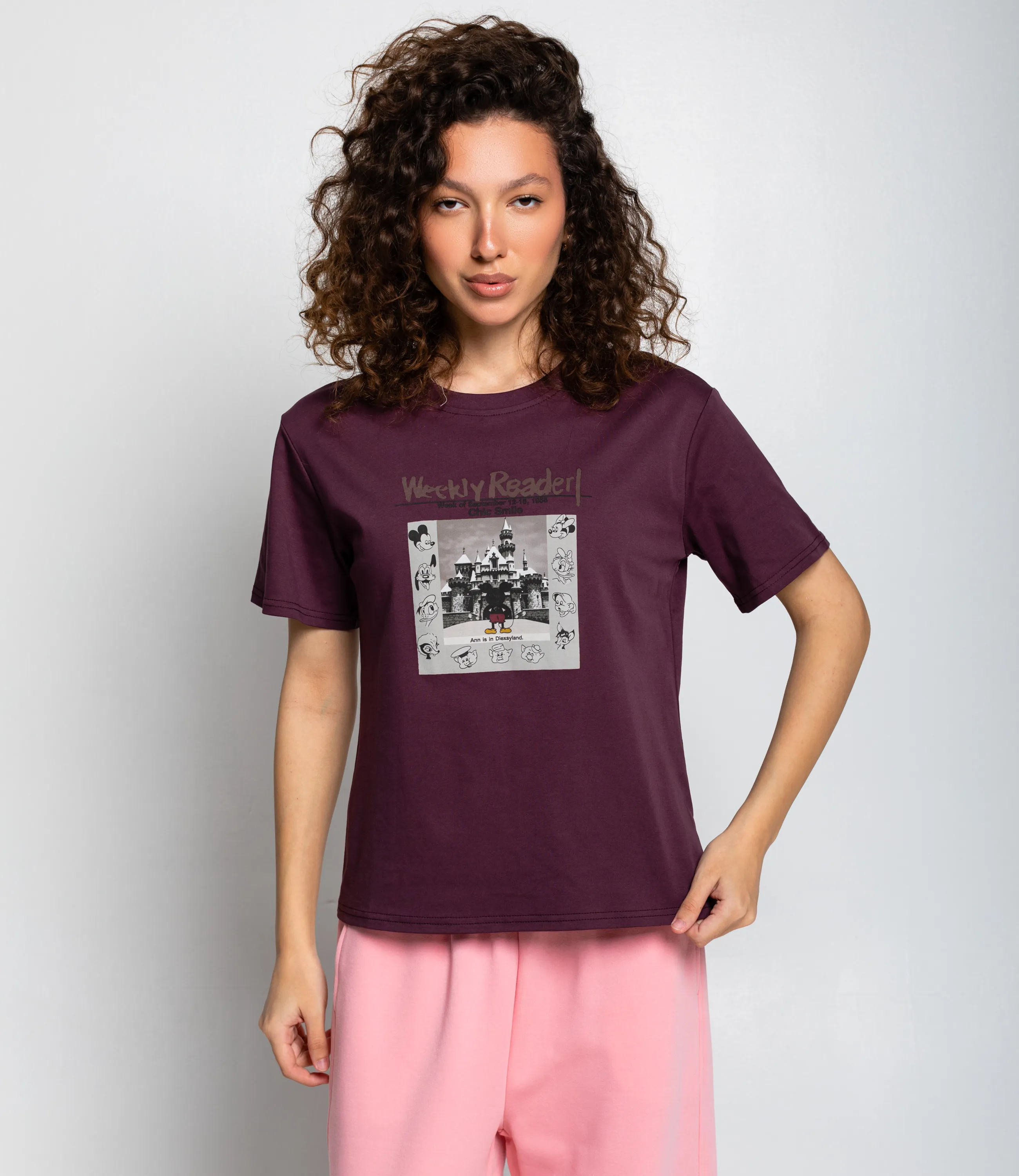 Футболка #КТ1387, сливовый - фото 1