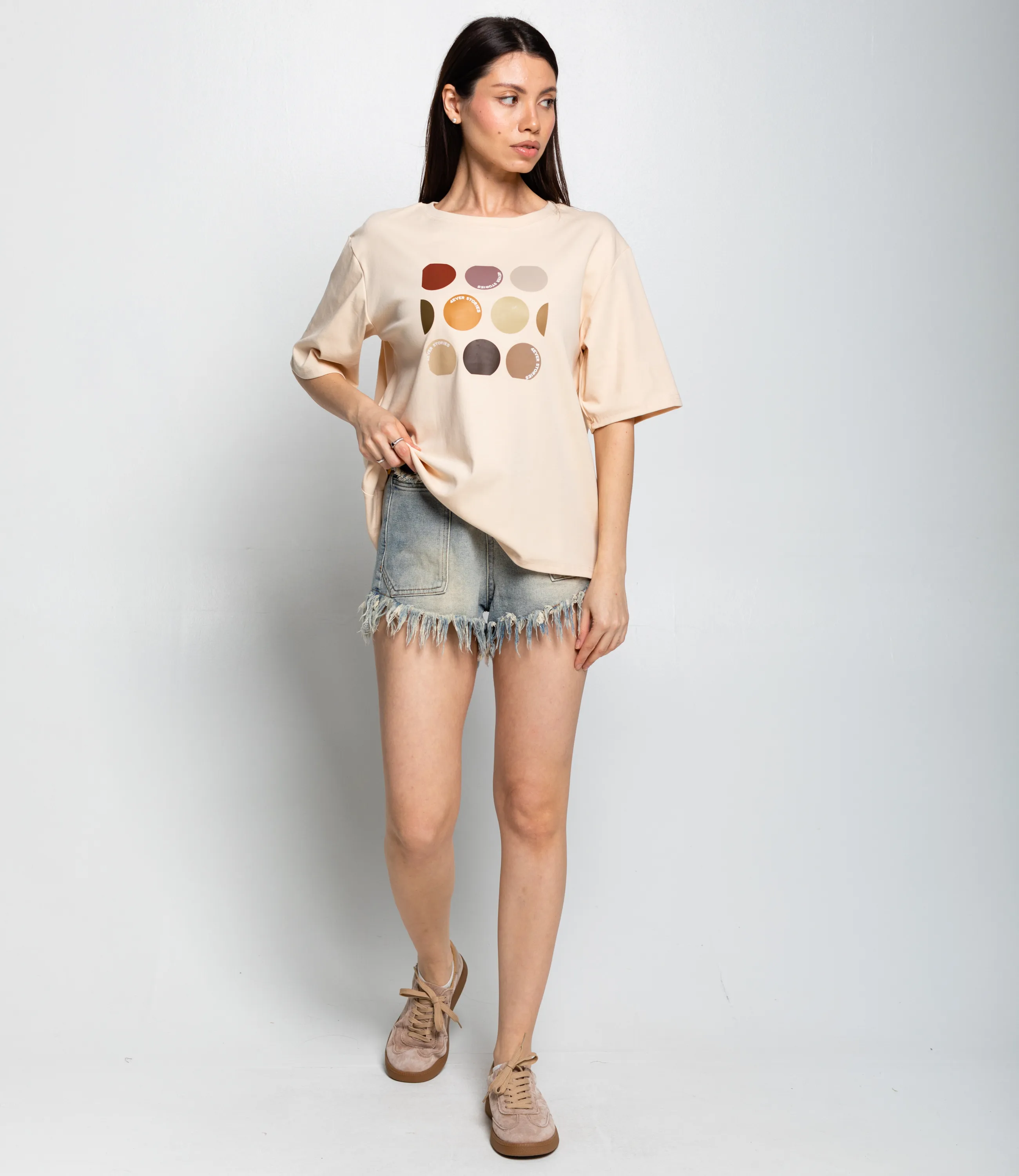 Футболка #КТ6239, светло-бежевый - фото 4