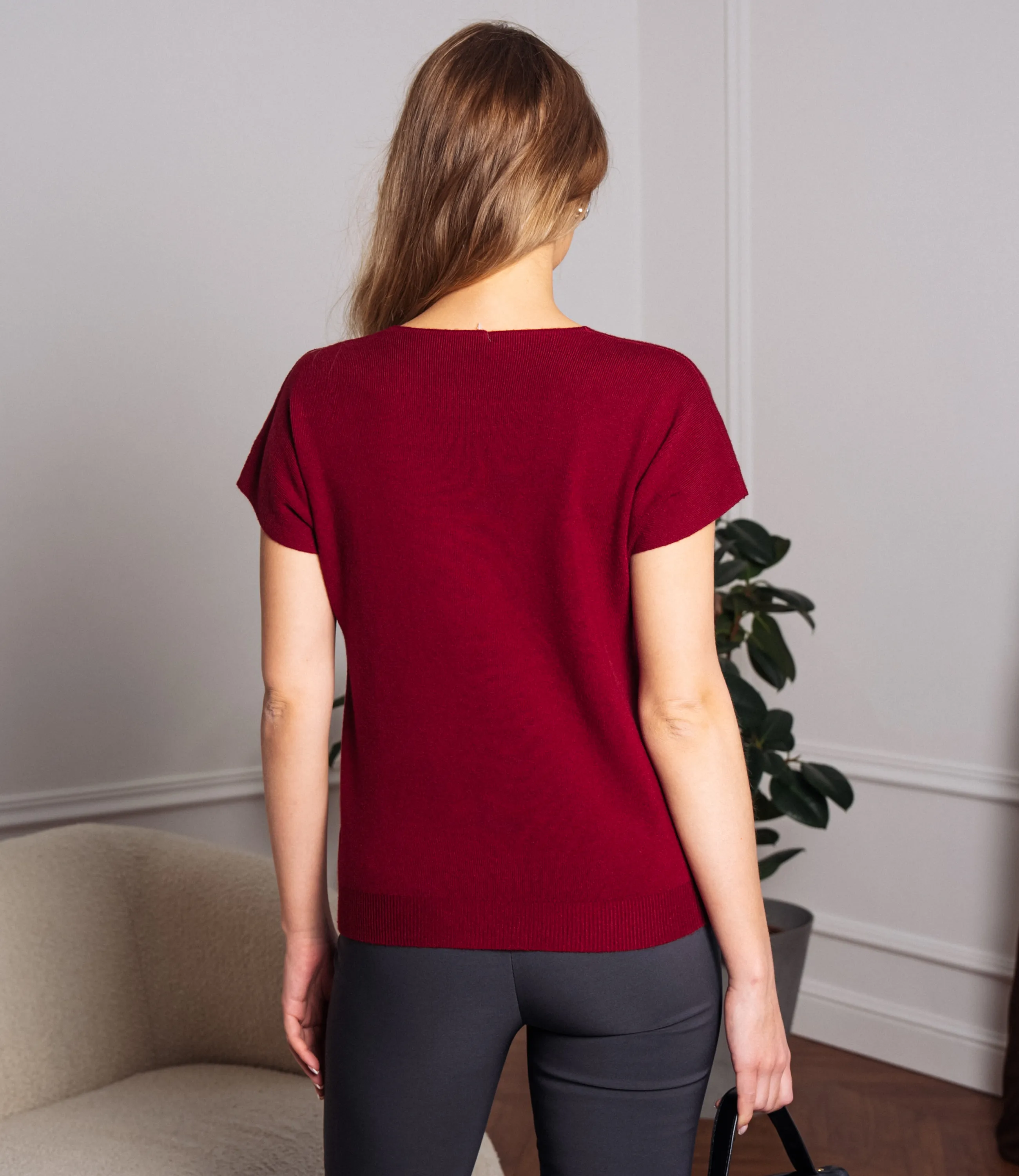 Футболка #КТ6010 (3), бордовый - фото 3