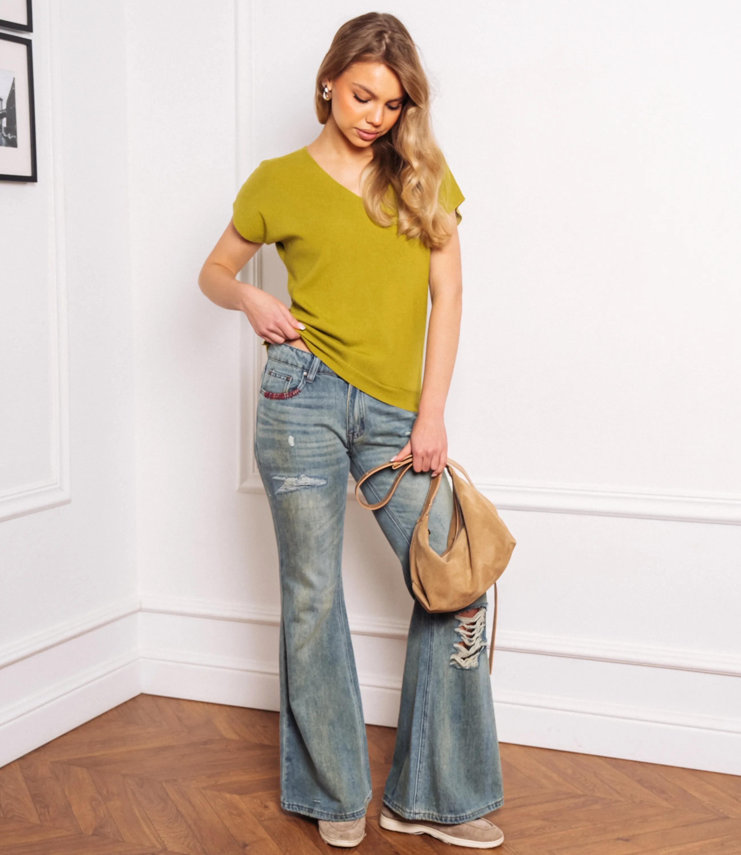 Футболка #КТ6010 (3), оливковый - фото 4