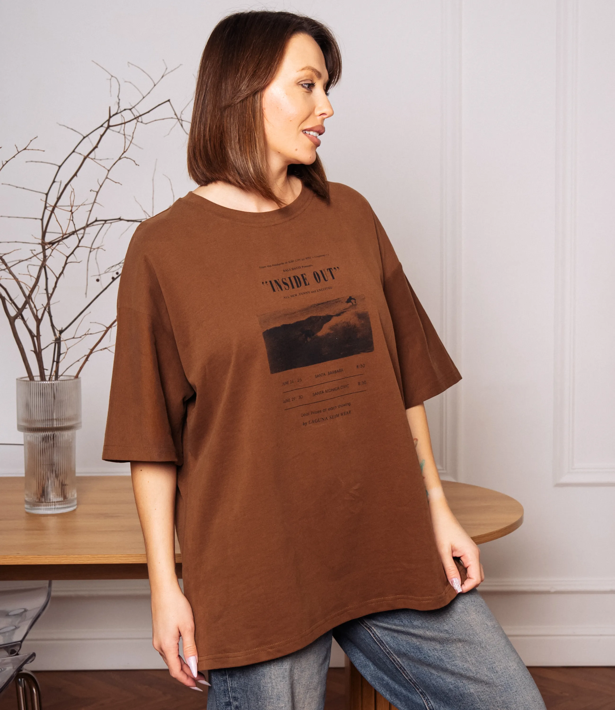 Футболка #КТ6848, коричневый - фото 2