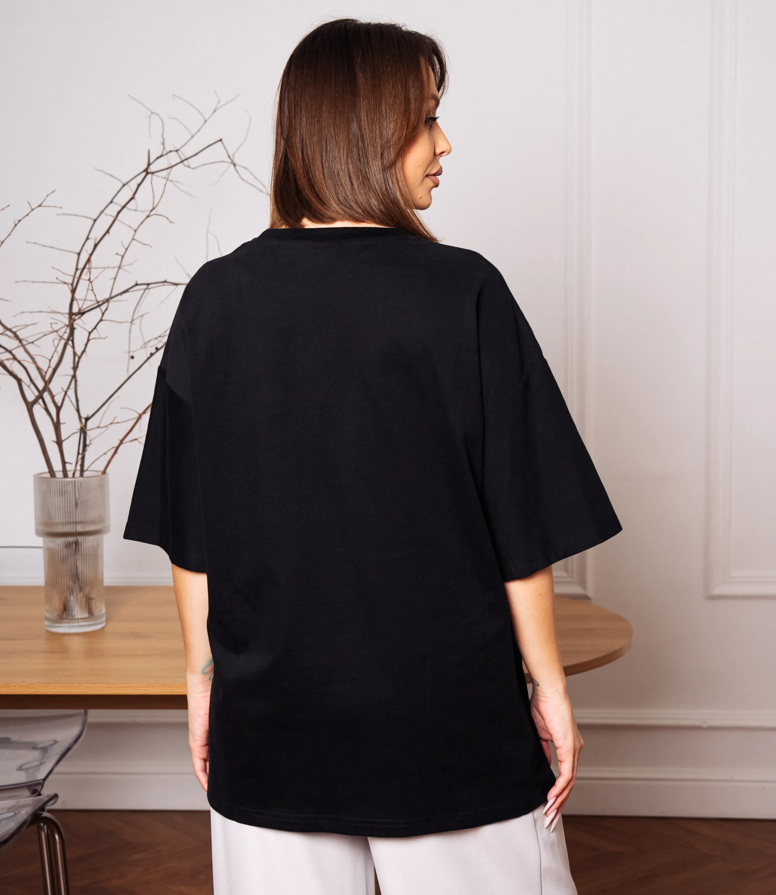 Футболка #КТ6848, чёрный - фото 3