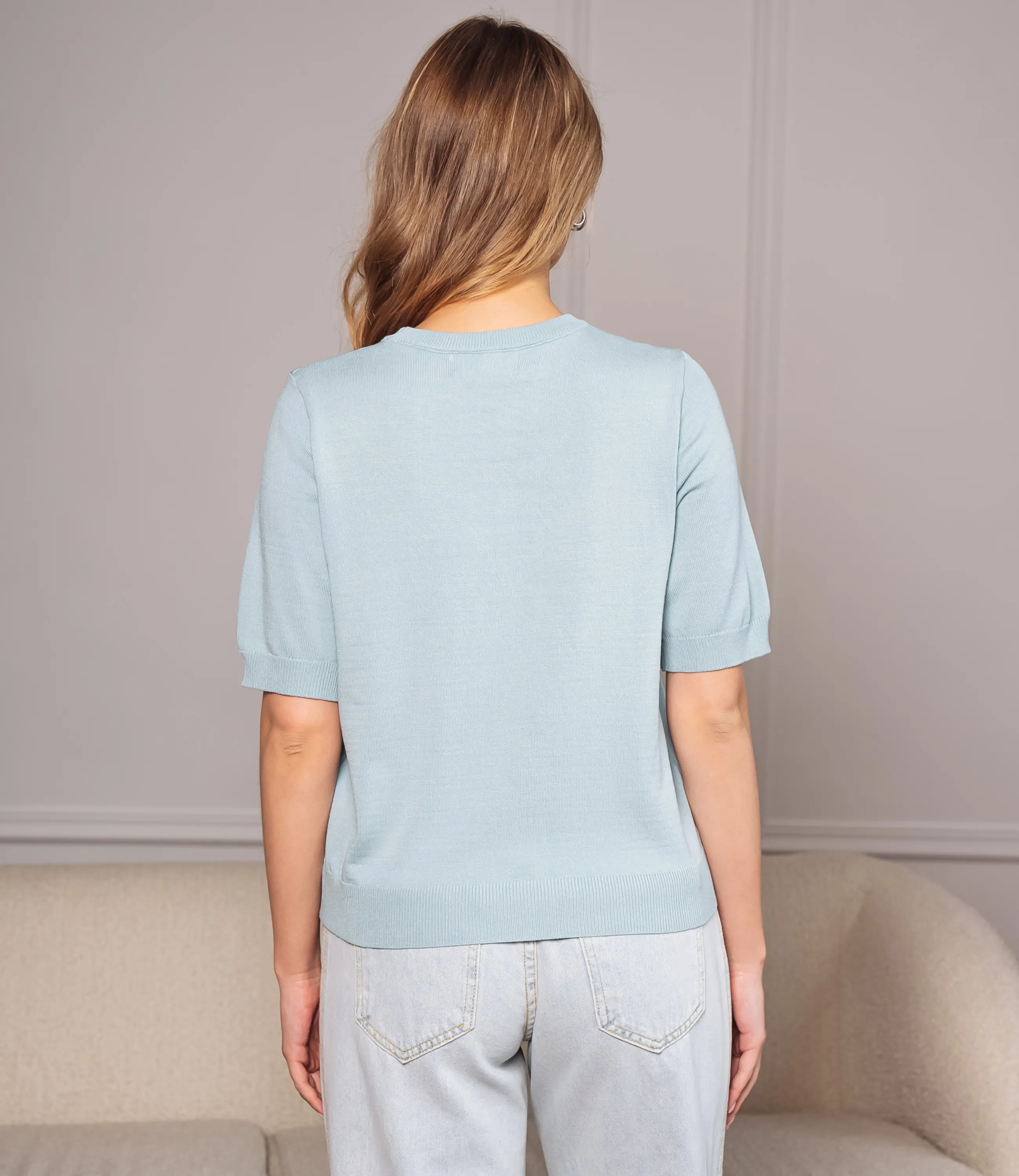 Футболка #ОКТ185001, ментоловый - фото 3