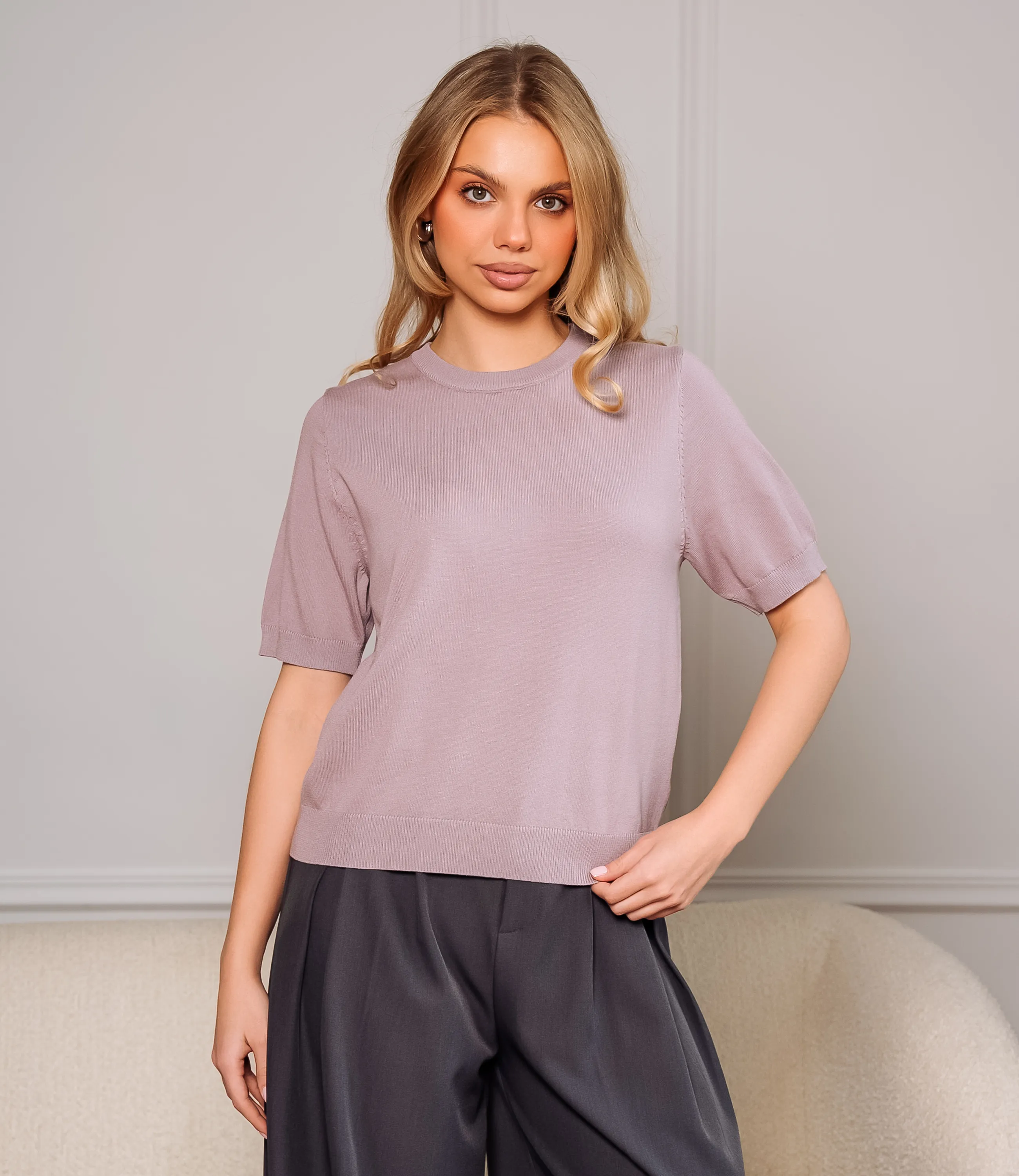 Футболка #ОКТ185001, лиловый - фото 1