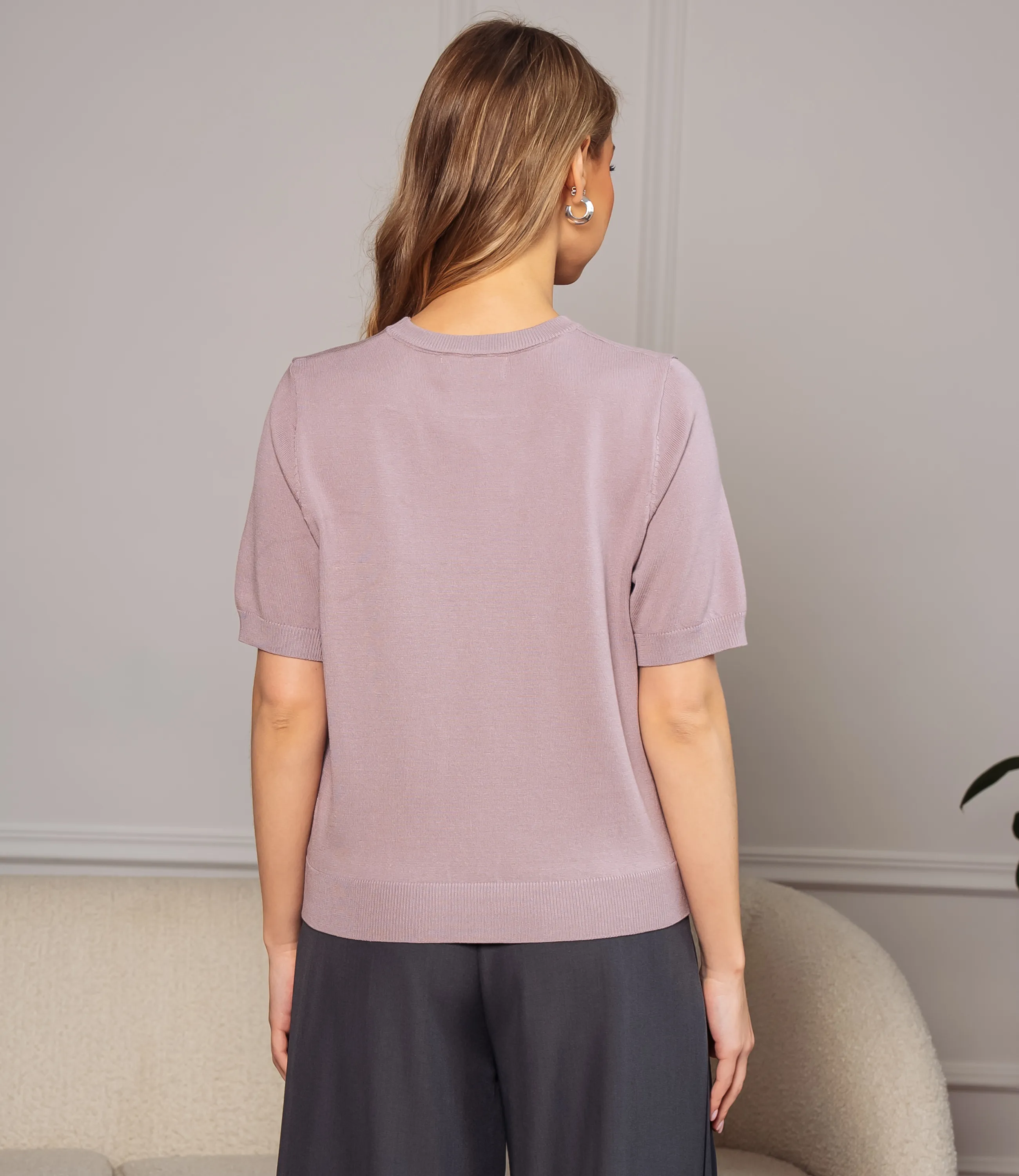 Футболка #ОКТ185001, лиловый - фото 3