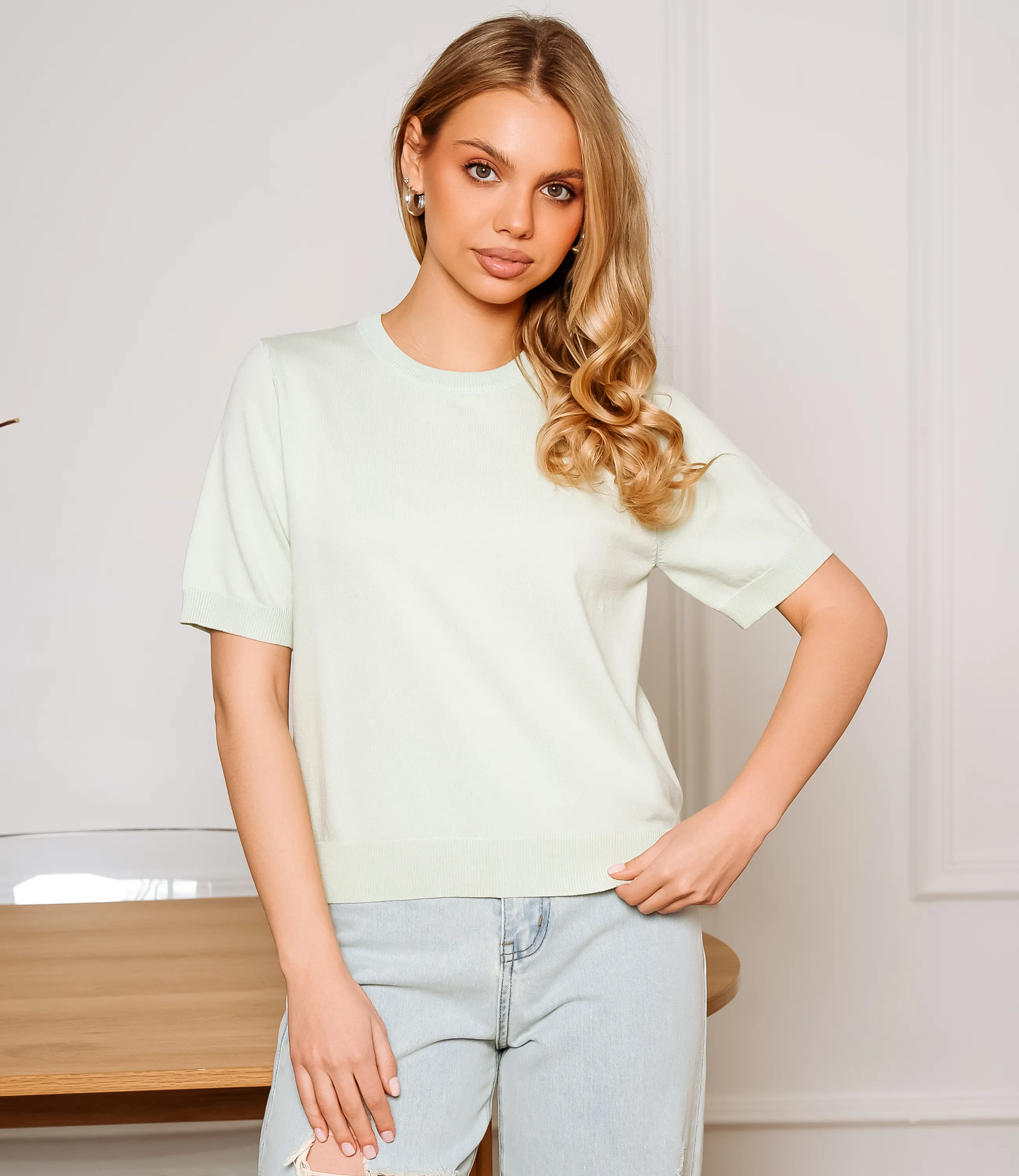 Футболка #ОКТ185001, мята - фото 1