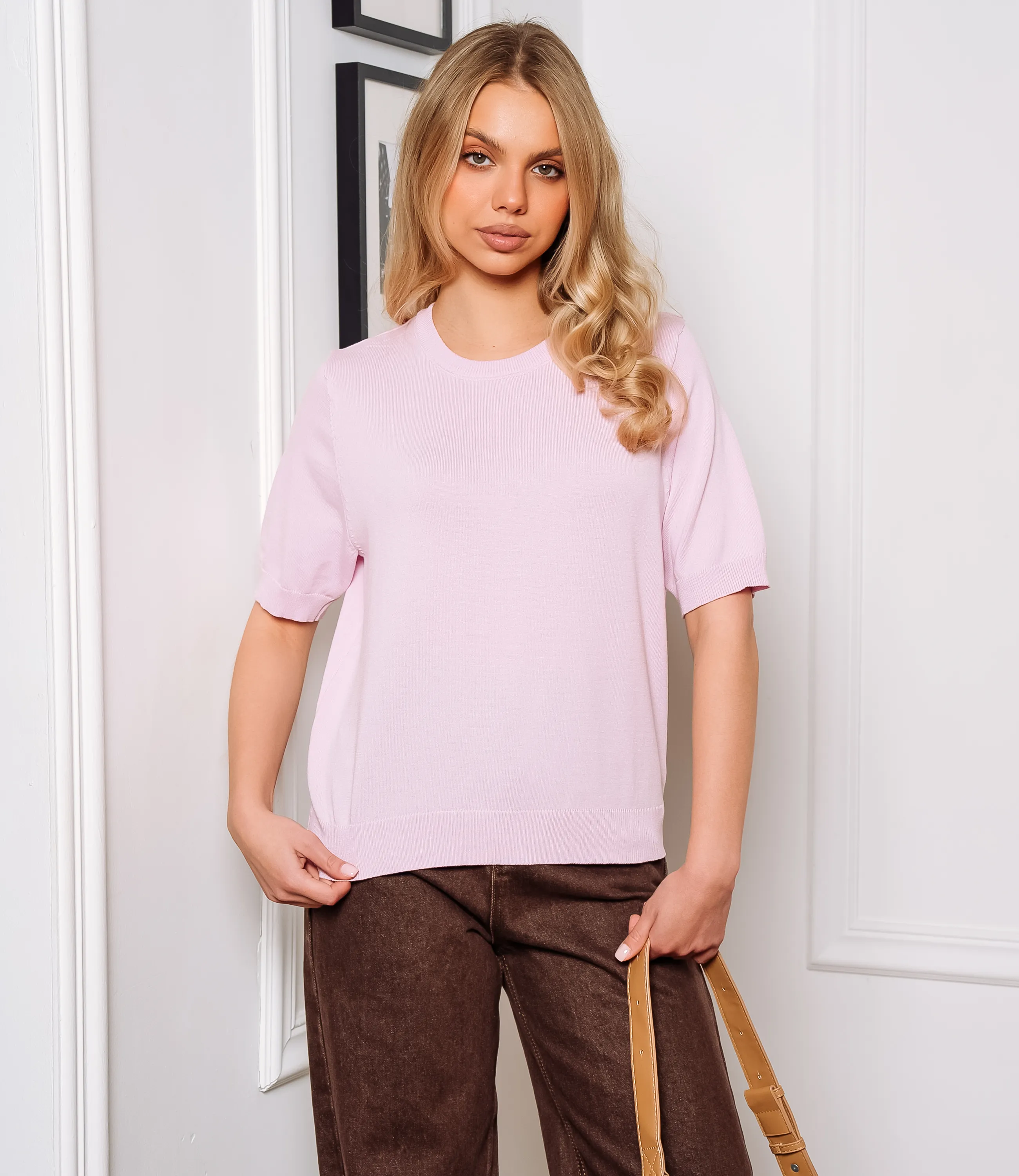 Футболка #ОКТ185001, пудровый - фото 1