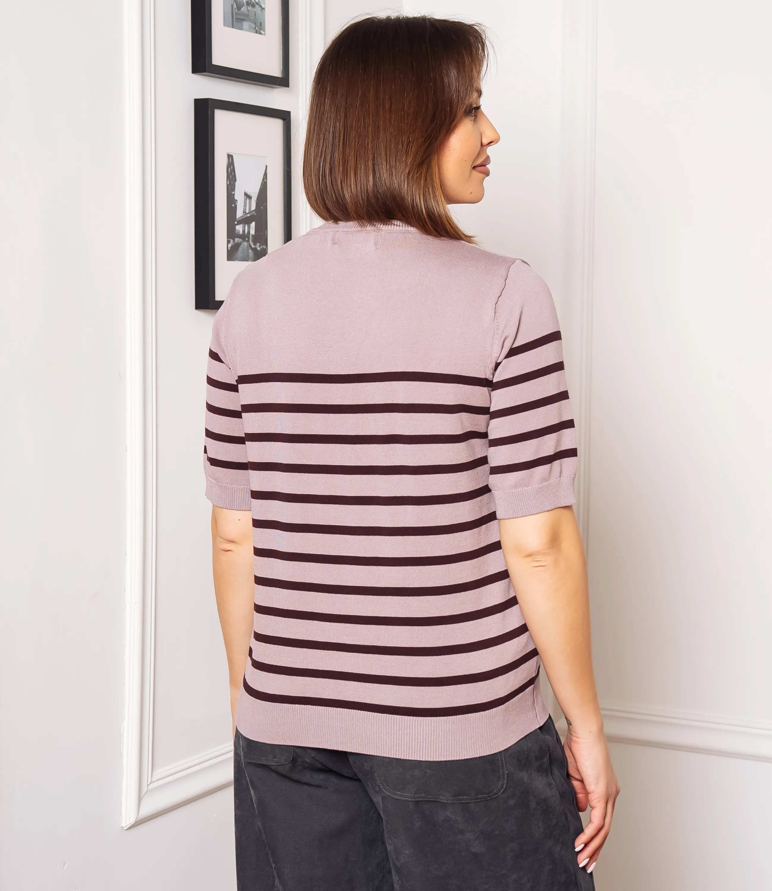 Футболка #ОКТ185002, лиловый, шоколадный - фото 3