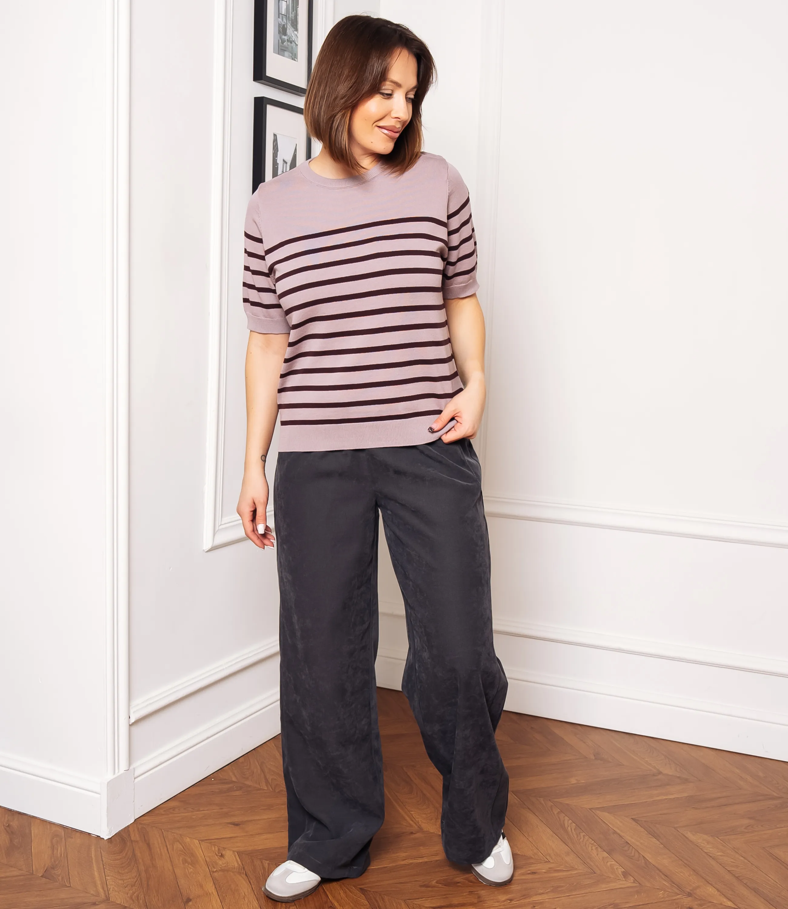 Футболка #ОКТ185002, лиловый, шоколадный - фото 4