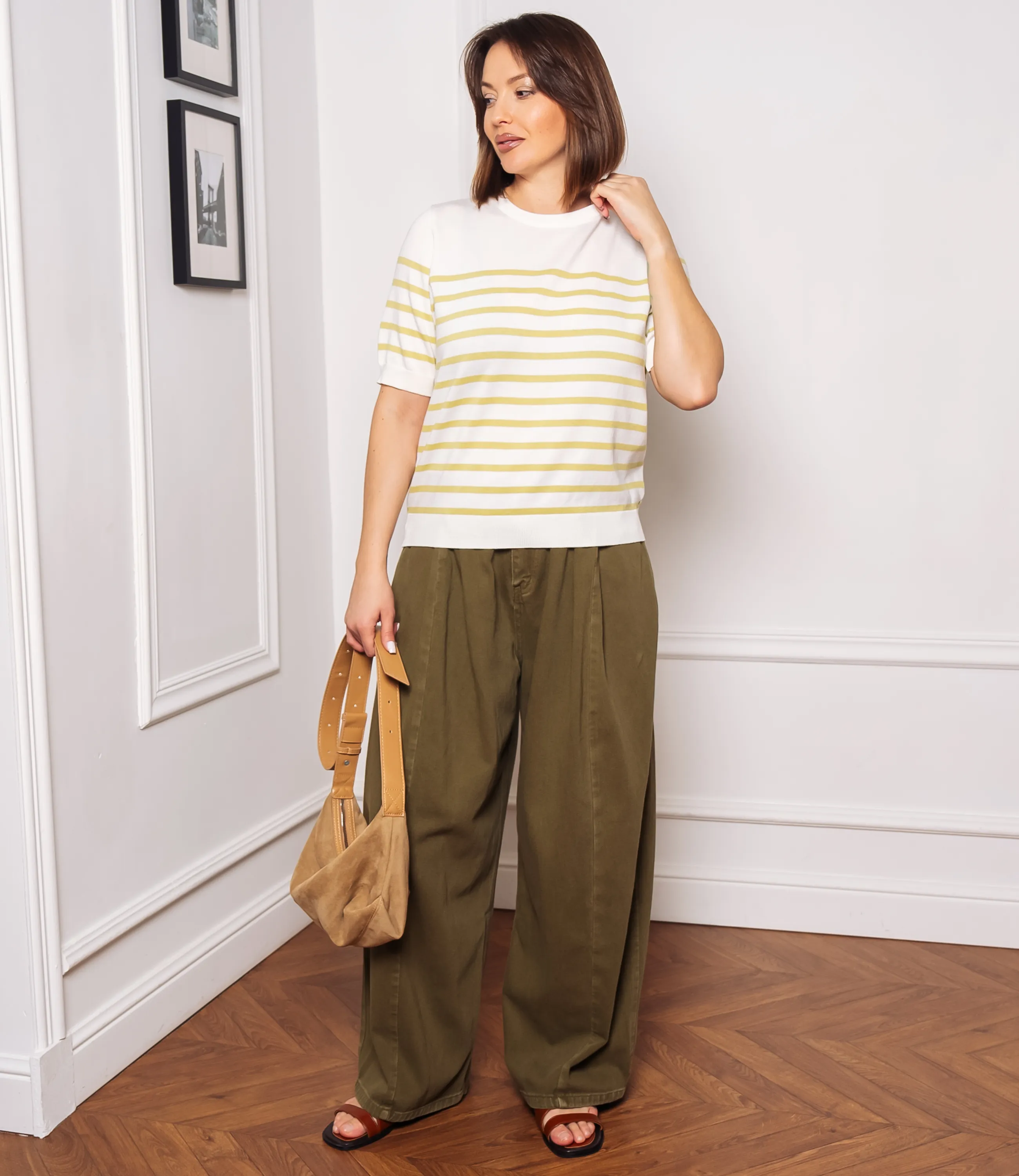 Футболка #ОКТ185002, фисташковый, белый - фото 4