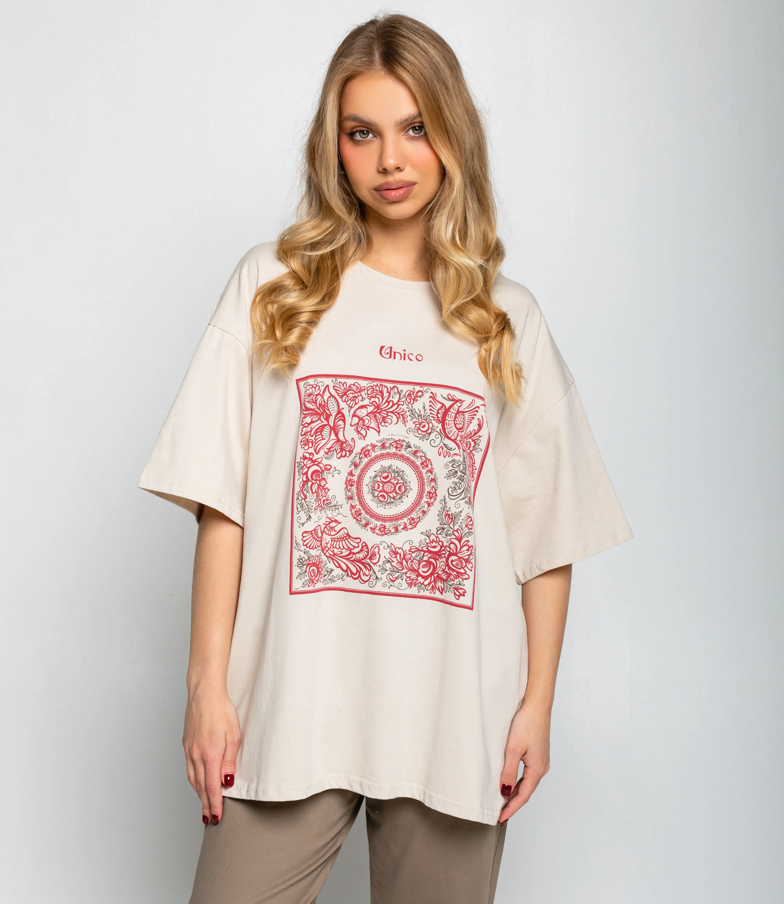 Футболка #КТ308230, светло-бежевый - фото 1