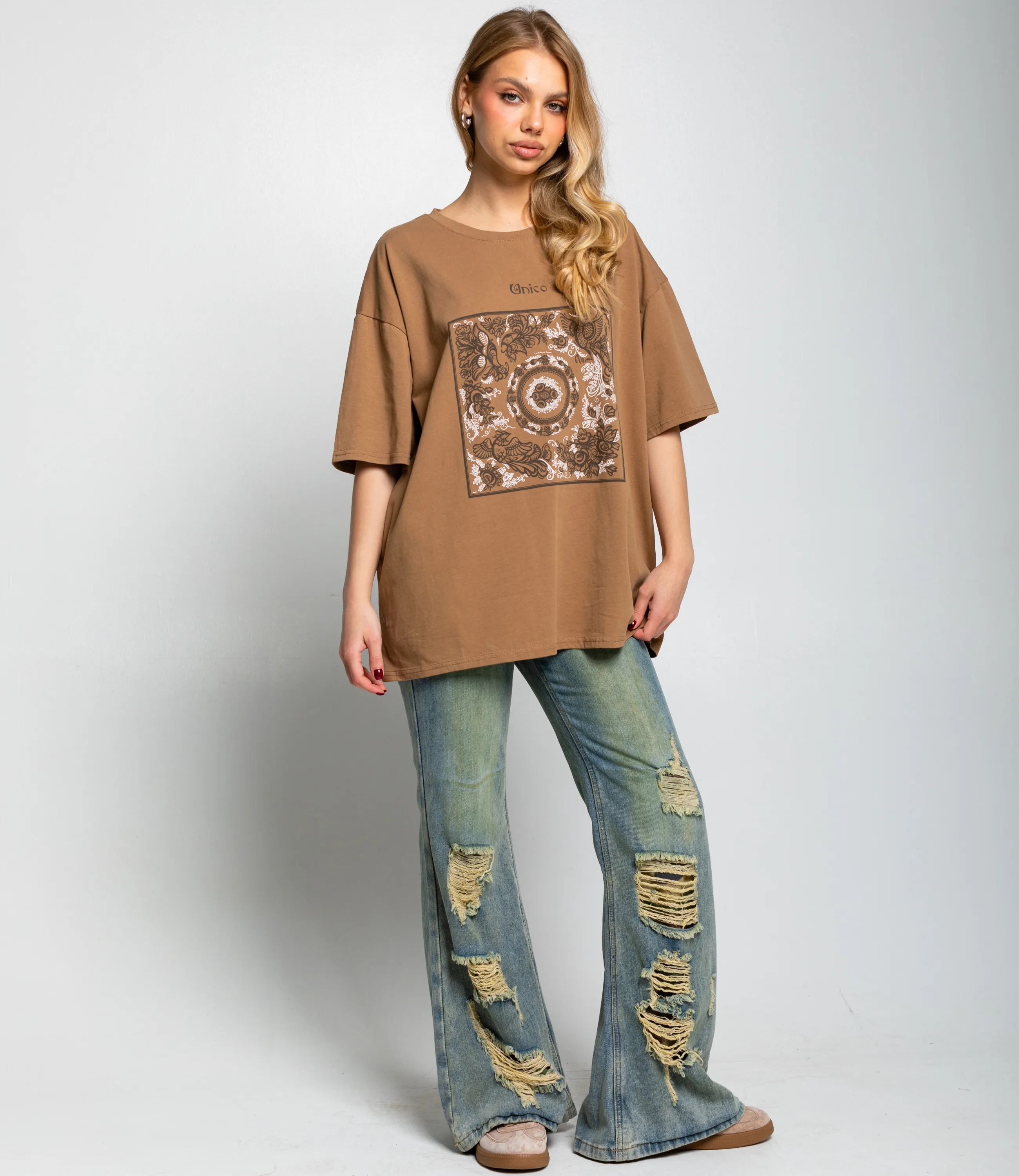 Футболка #КТ308230, тёмно-бежевый - фото 4