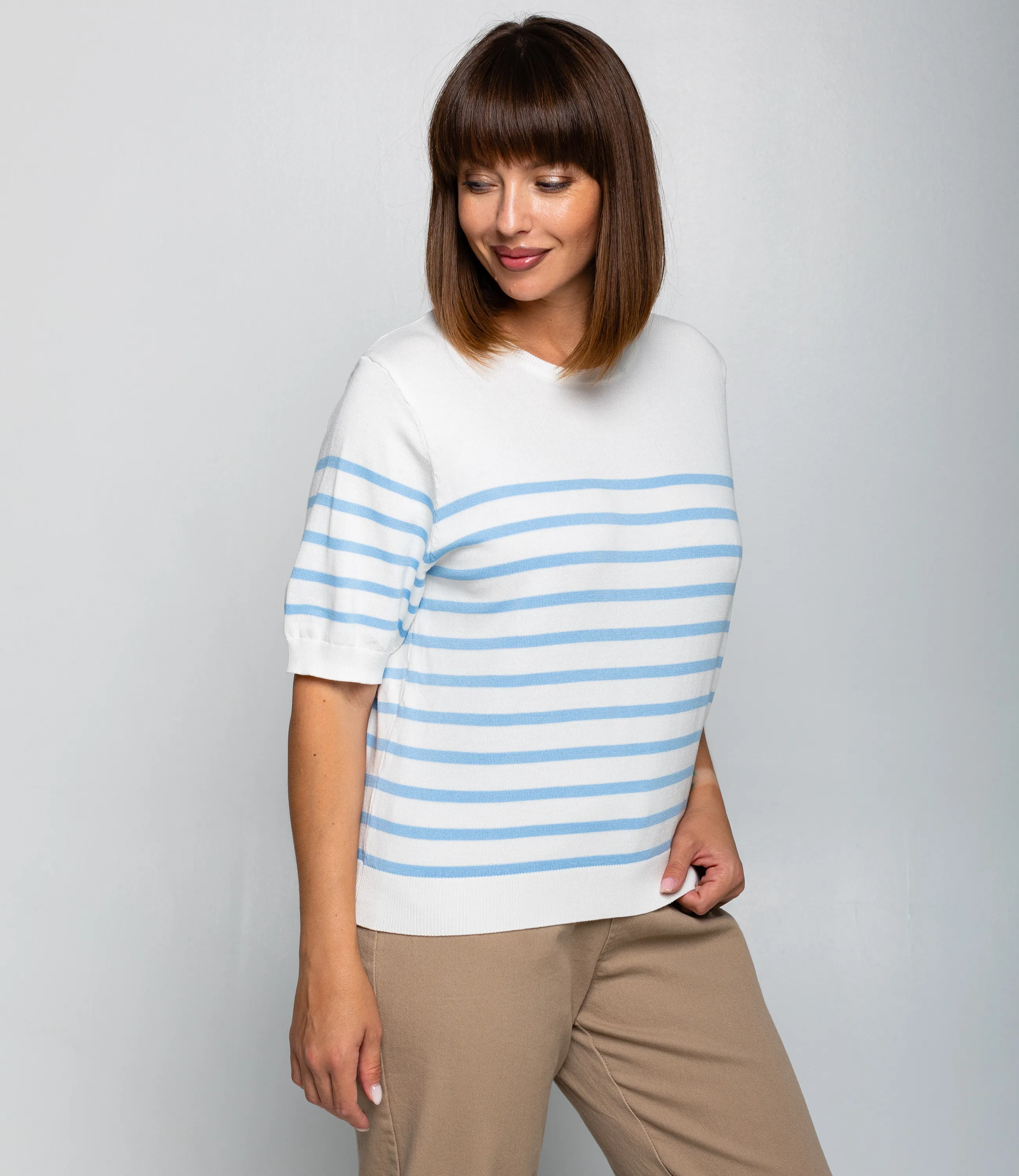 Футболка #ОКТ185002, голубой, белый - фото 2